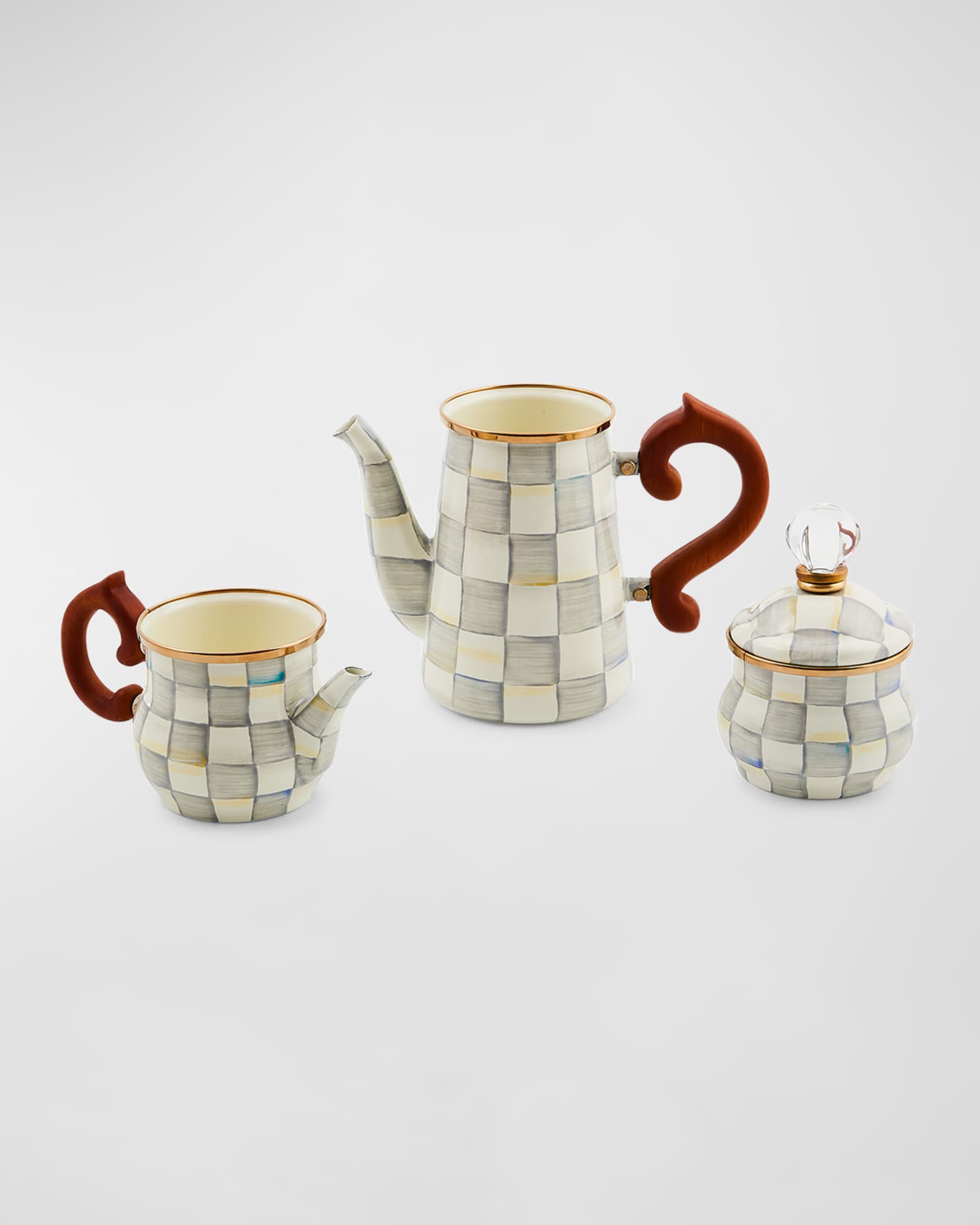 Sterling Check Stackable Coffee Set 1
