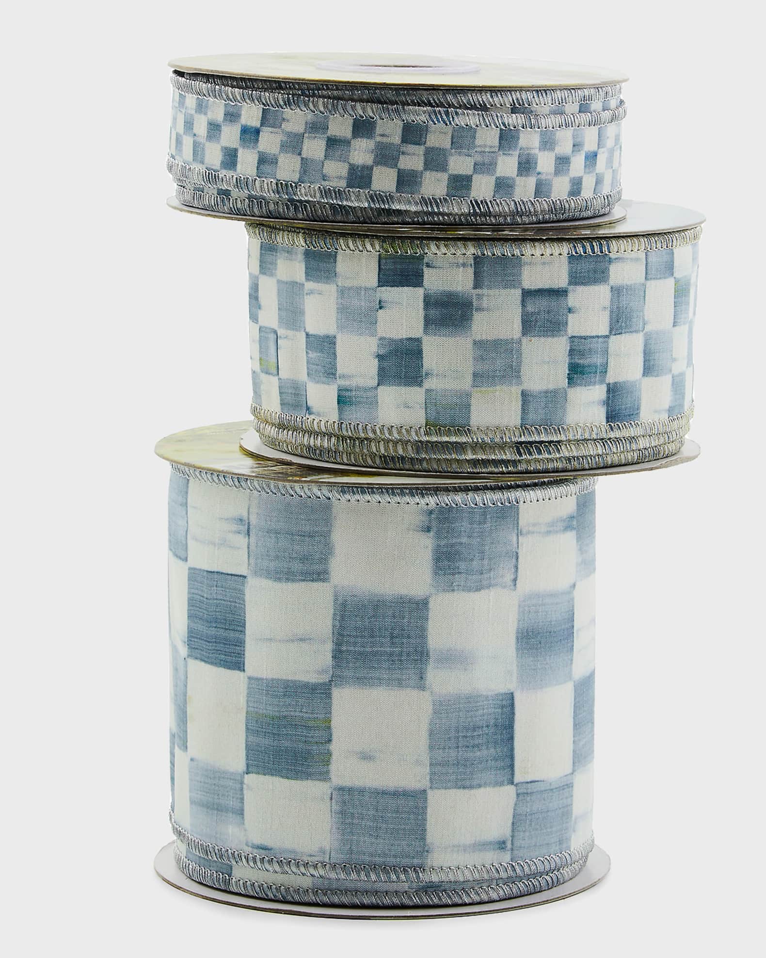 Sterling Check Ribbon, 4"W x 10 Yards 1