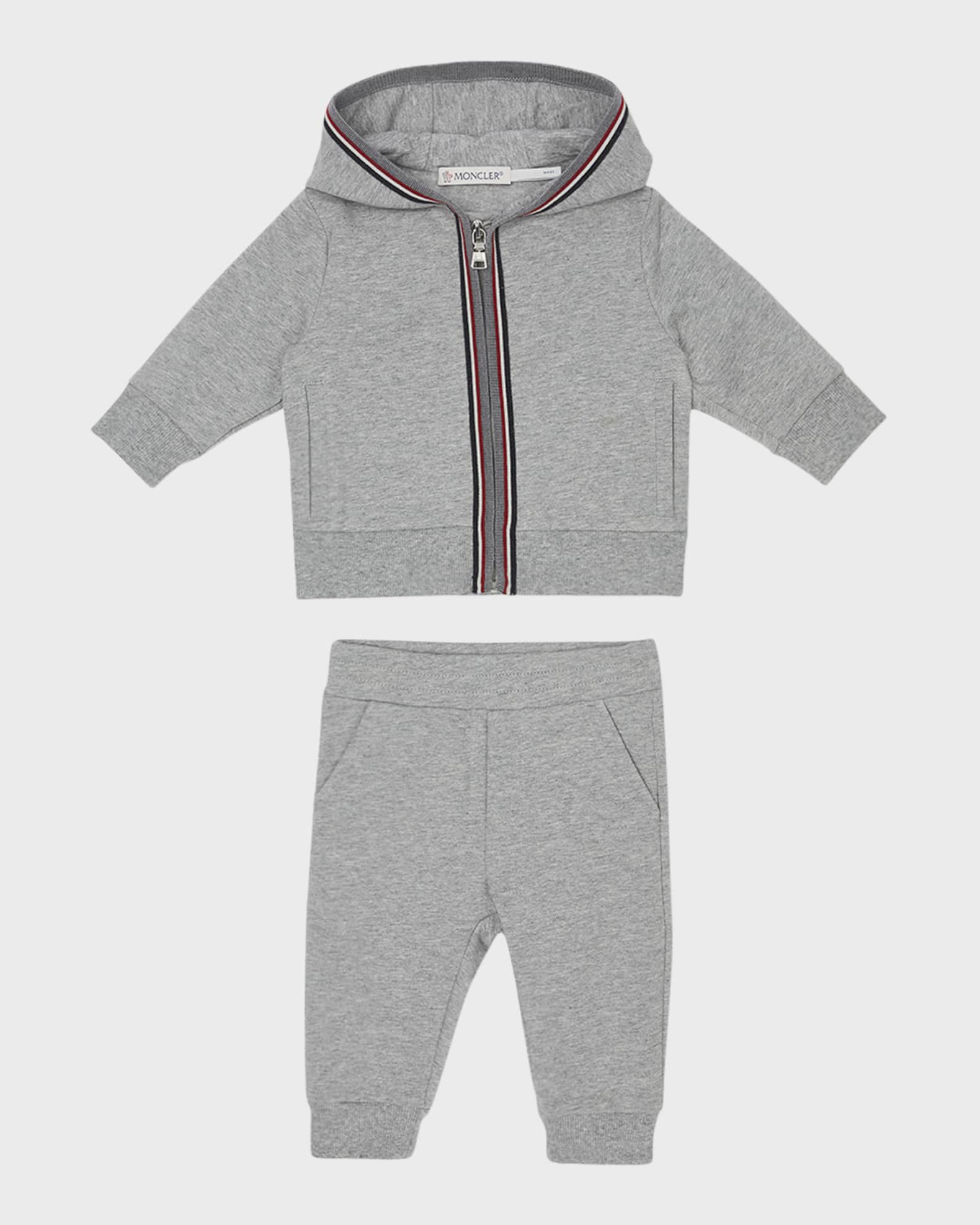 Boy's Two-Piece Tri-Stripe Hoodie & Sweatpants Set, Size 6M-3 0
