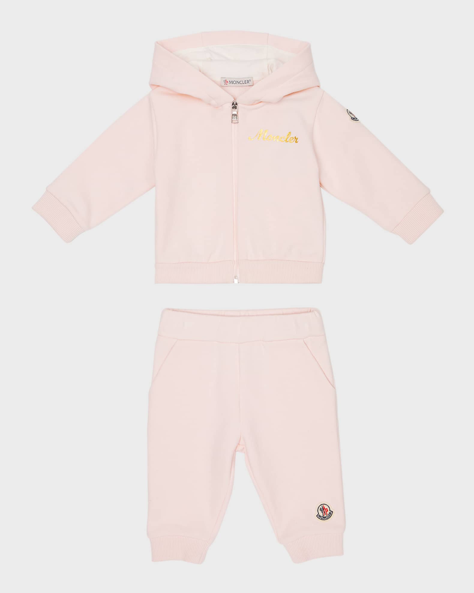 Girl's Gold Logo-Print Two-Piece Set, Size 6M-3 0