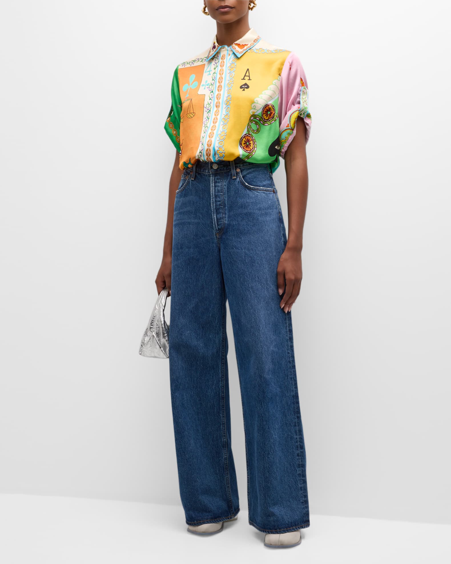デニム・ジーパン AGOLDE Denim Dame Jean wide-leg jeans AGOLDE Dame Wide-Leg Jeans | Neiman Marcus