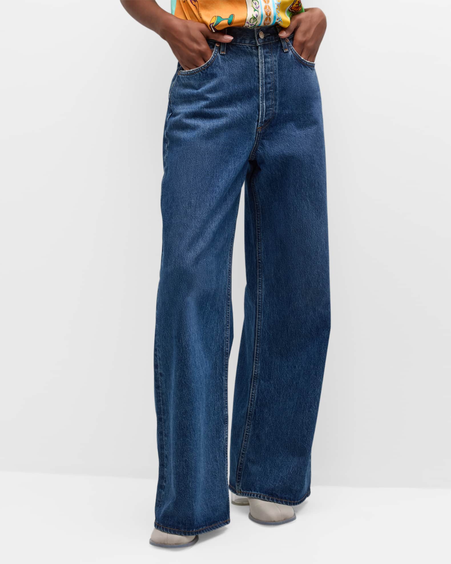 【送料&関税込】AGOLDE Dame Wide-leg Jeans AGOLDE Dame Wide-Leg Jeans | Neiman Marcus