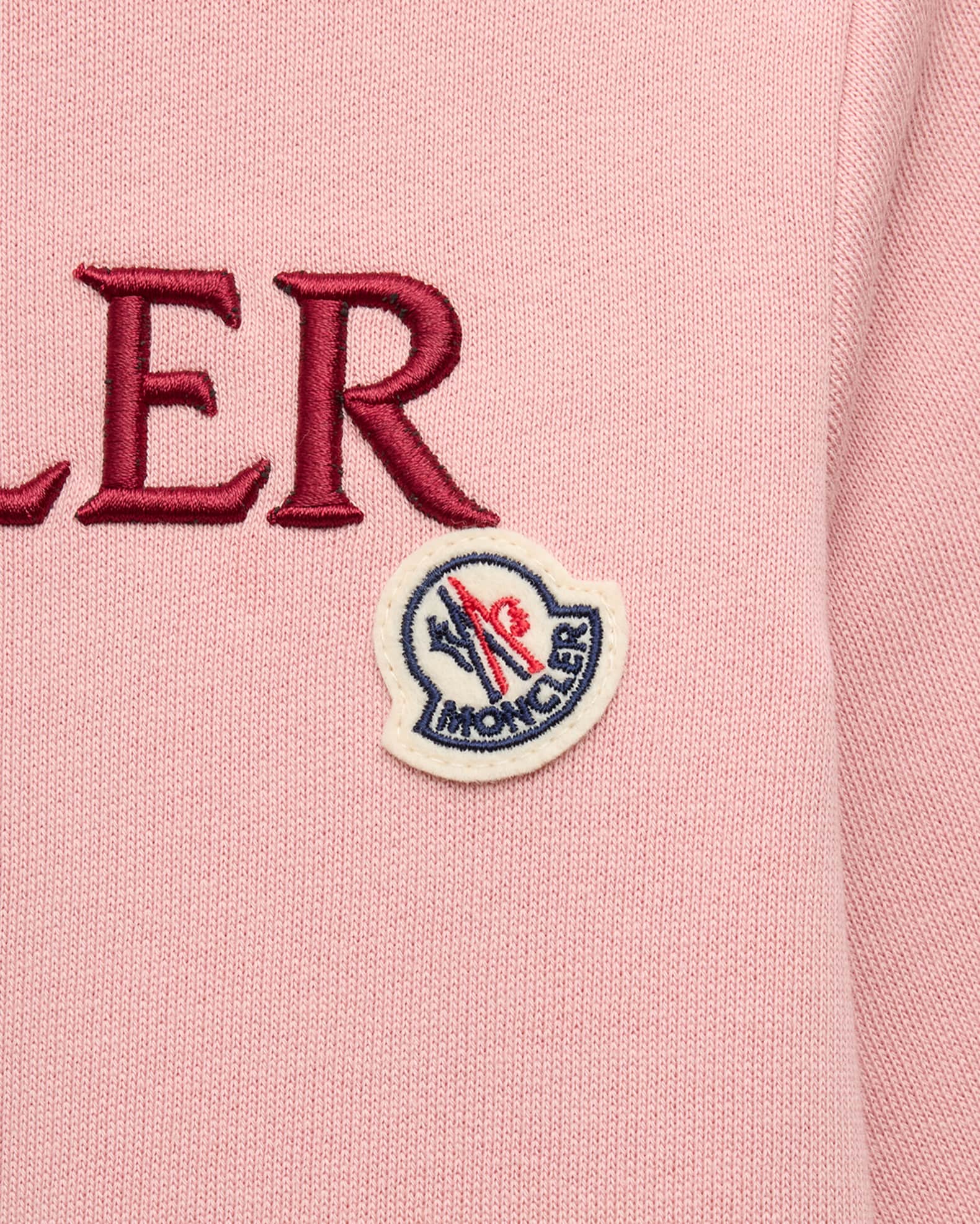 Moncler Girl's Embroidered Logo-Print Hoodie, Size 4-6 | Neiman Marcus