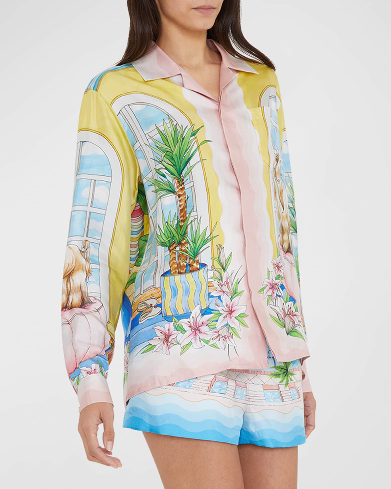 Cuban short-sleeved silk shirt