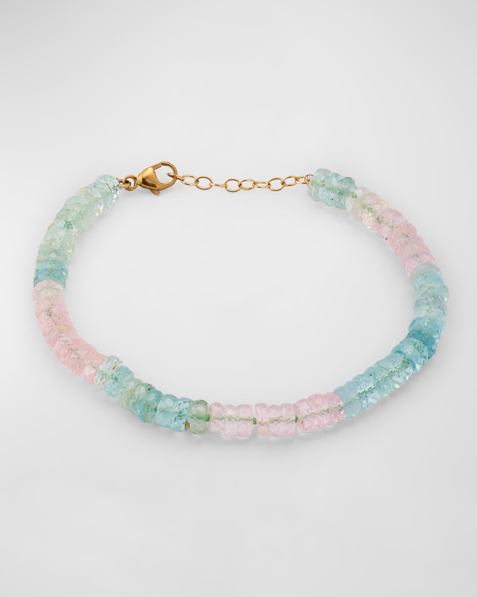Aquamarine and Morganite Fancy Cut Bracelet  0