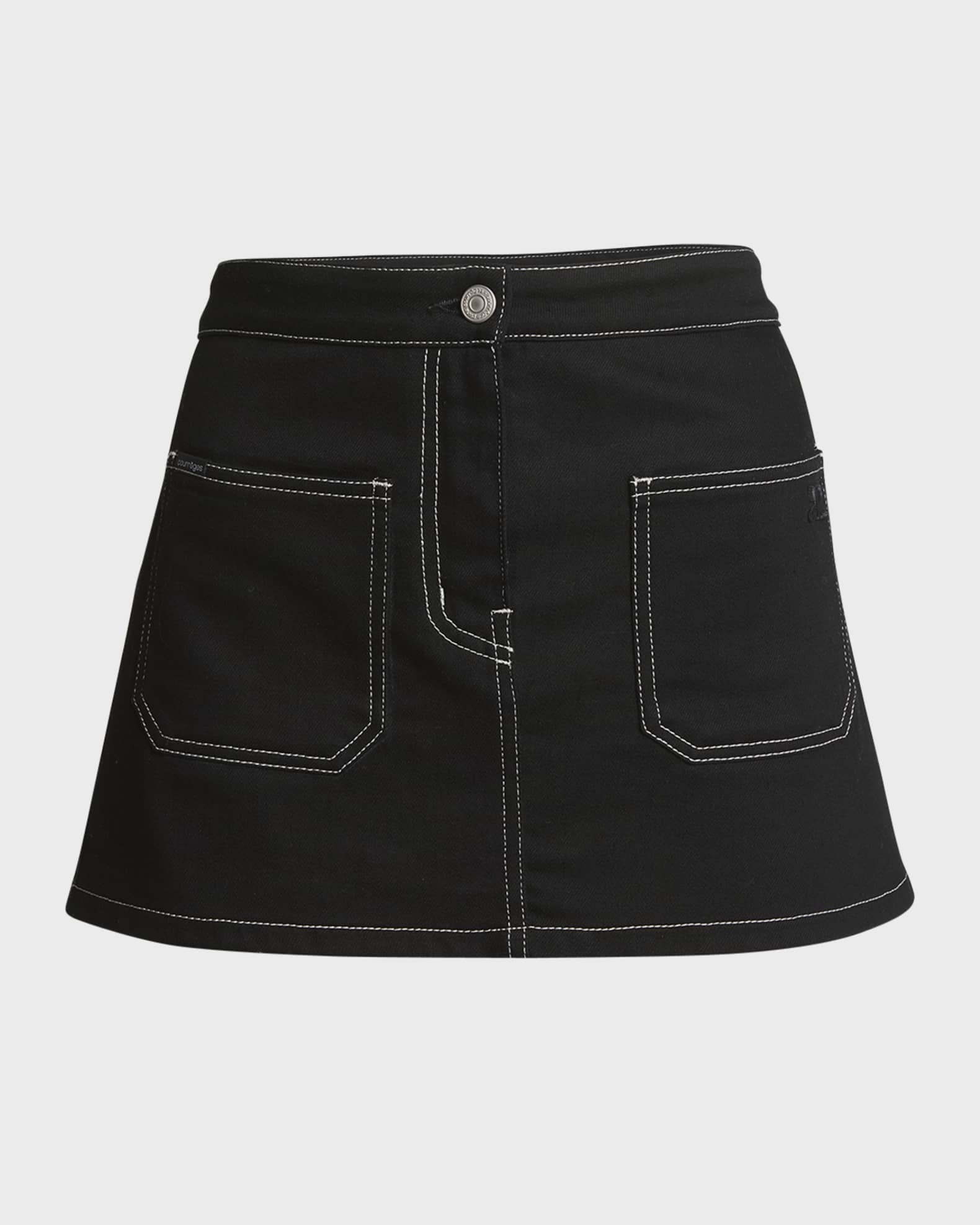 Courreges 2-Pocket Denim Mini Skirt