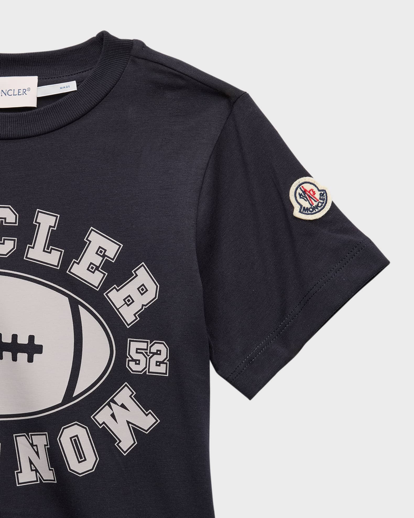 Moncler Boy s Football Inspired Logo Print T Shirt Size 8 14 Neiman Marcus