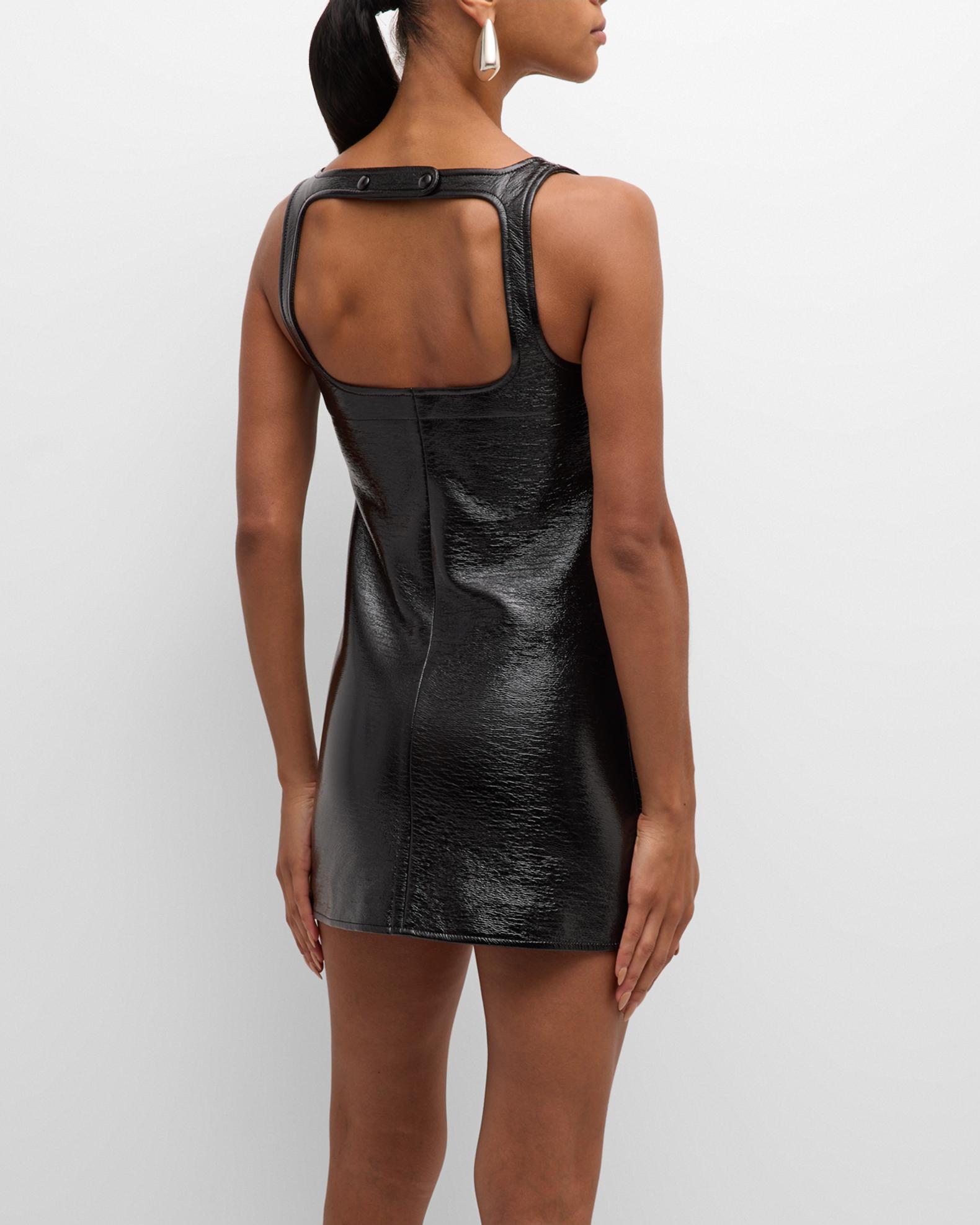 cut the vinyl mini dress Reedition - Black - 44 Dress to impress game Color:Golden Rose _okendo:syndication_key:CL135874106 Halter neck length stretch jersey silhouette