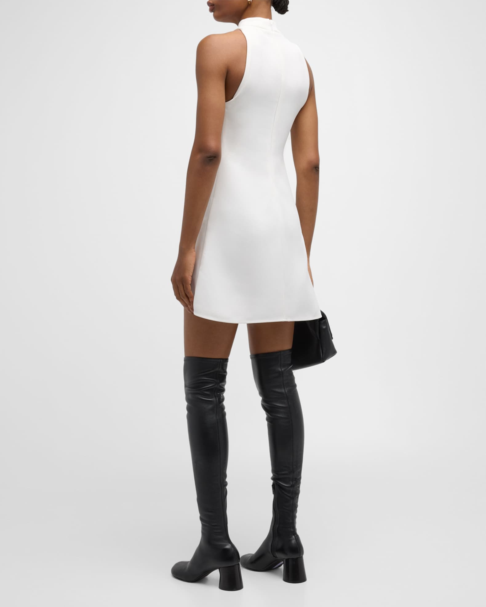ワンピースその他 Courreges Black/white mini dress in cotton COURRÈGES Slash two-tone asymmetric appliquéd cotton-jersey