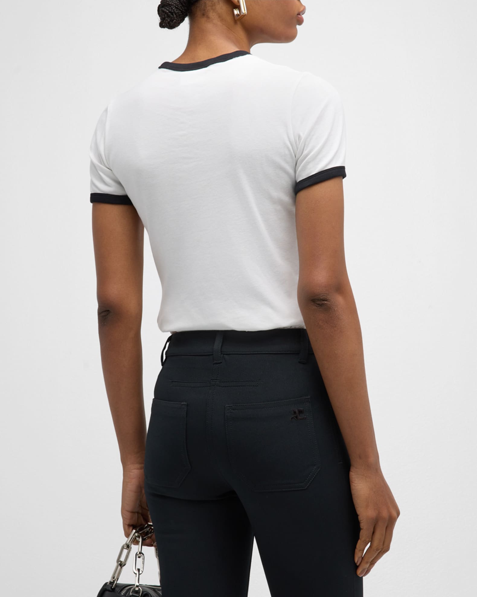 Courreges Signature Contrast T-Shirt | Neiman Marcus