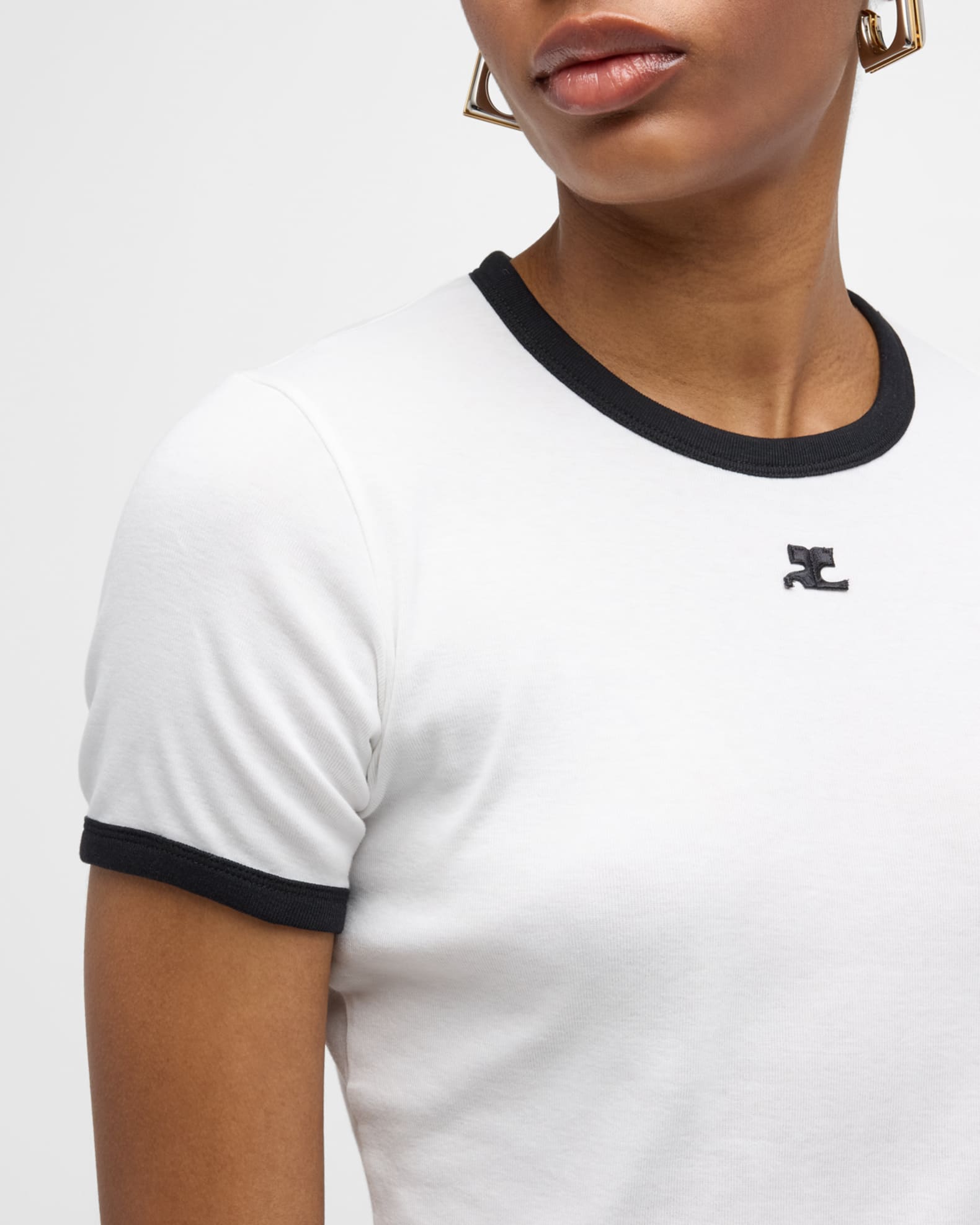 Courreges Signature Contrast T-Shirt | Neiman Marcus