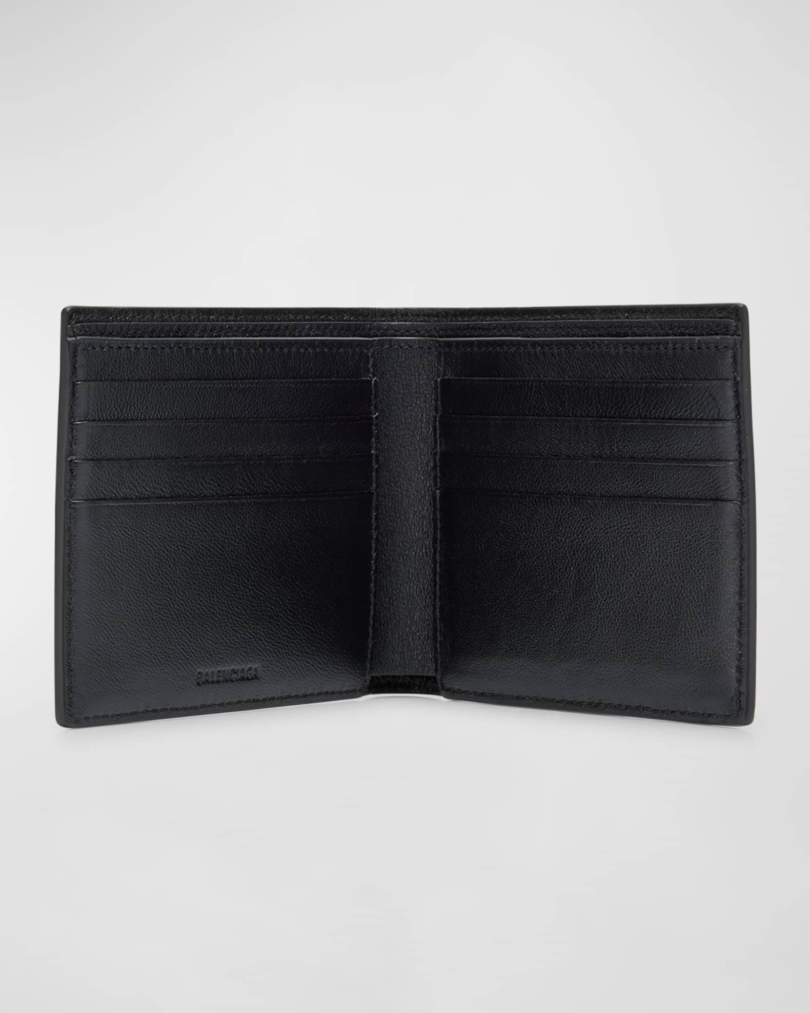 Balenciaga Men's Cash Square Leather Bifold Wallet | Neiman Marcus