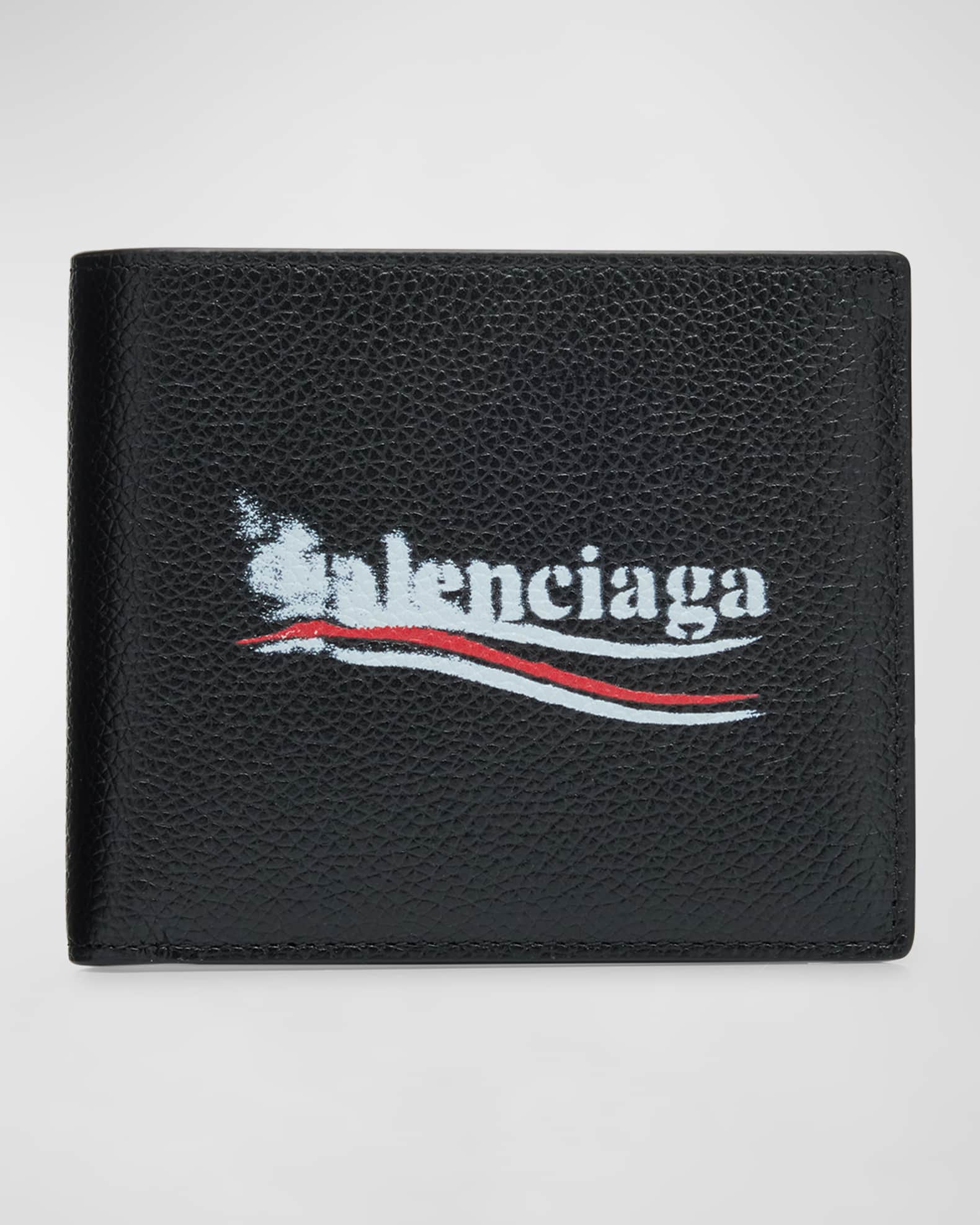 Men's Cash Square Leather Bifold Wallet 0
