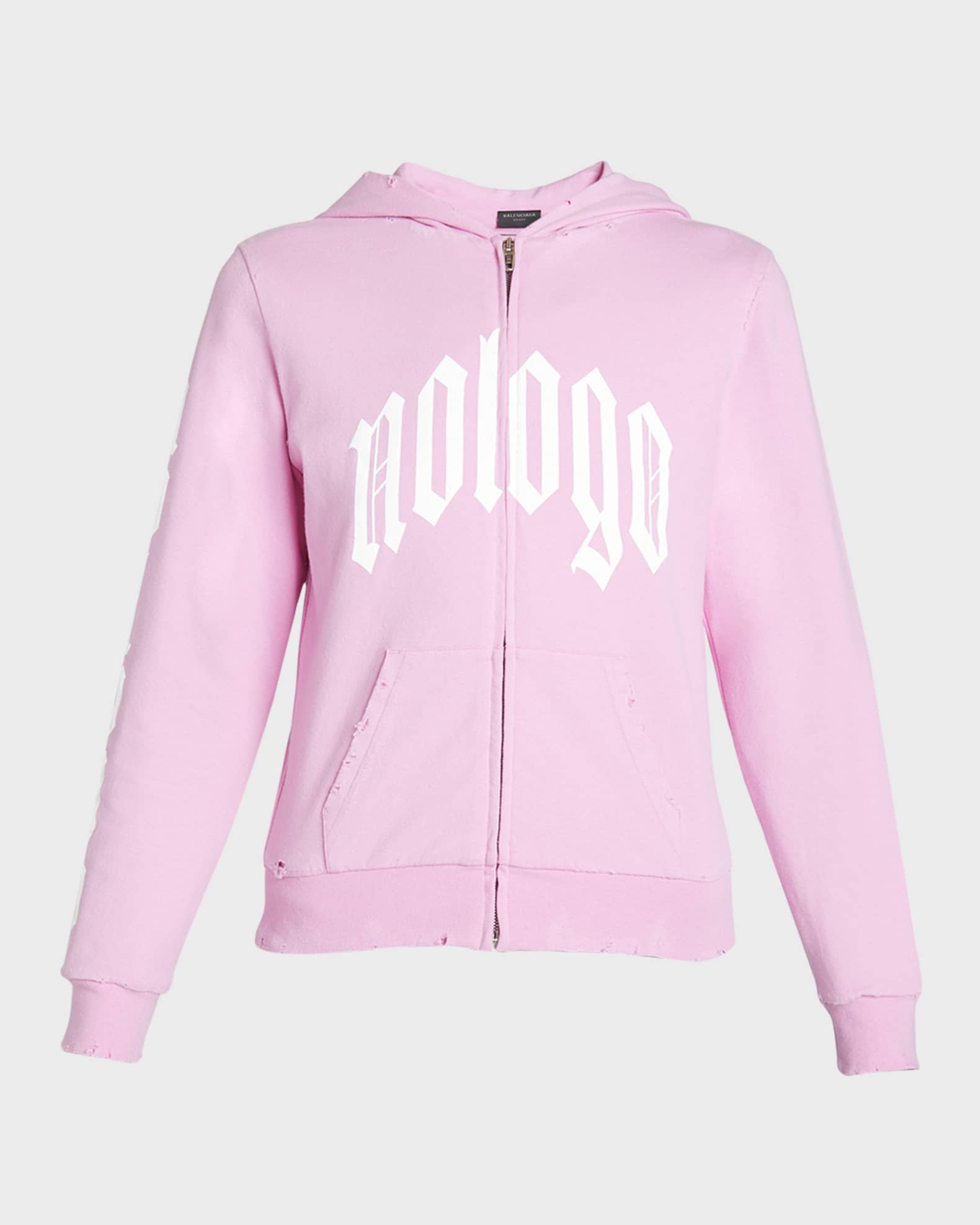 Balenciaga Nologo Zip-Up Jersey Hoodie | Neiman Marcus Balenciaga Nologo Zip-Up Jersey Hoodie | Neiman Marcus