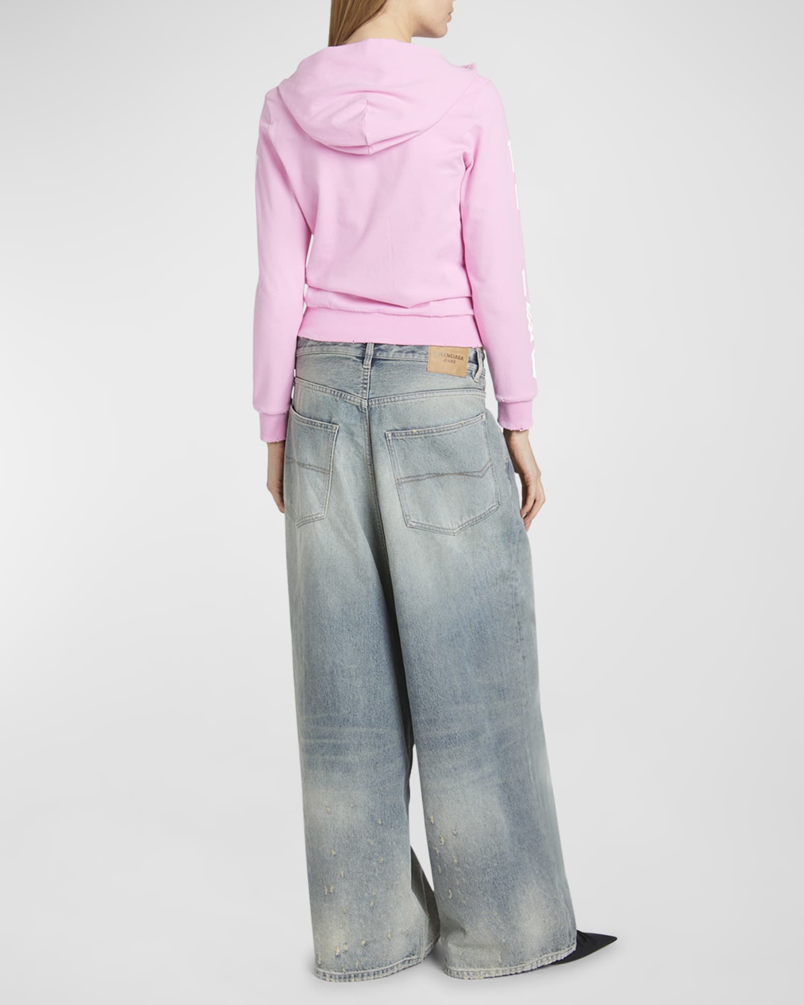 【BALENCIAGA】 Nologo フーディ Balenciaga Nologo Zip-Up Jersey Hoodie | Neiman Marcus