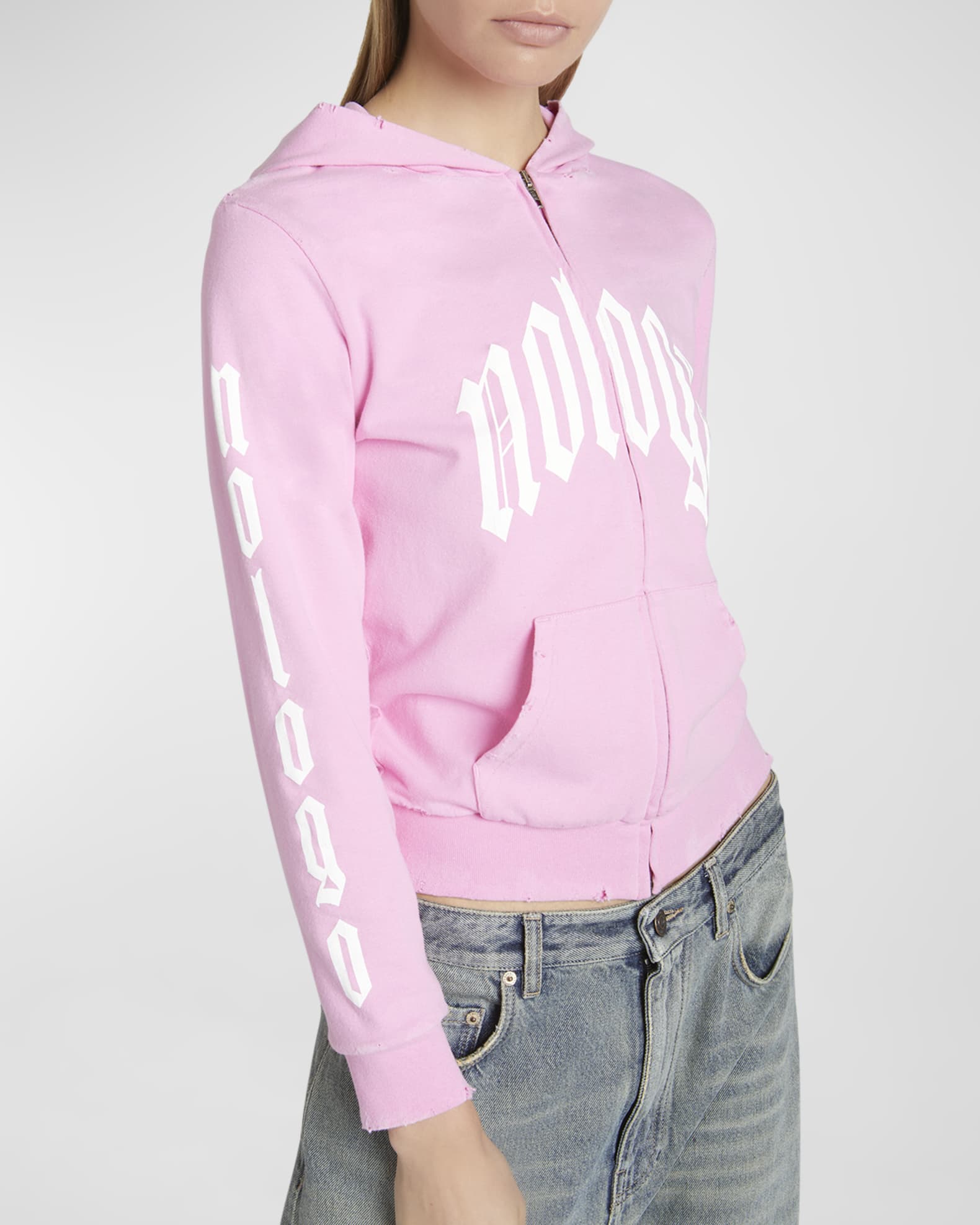 名作 Balenciaga Nologo Zip-Up Jersey Hoodie | Neiman Marcus リュック/バックパック
