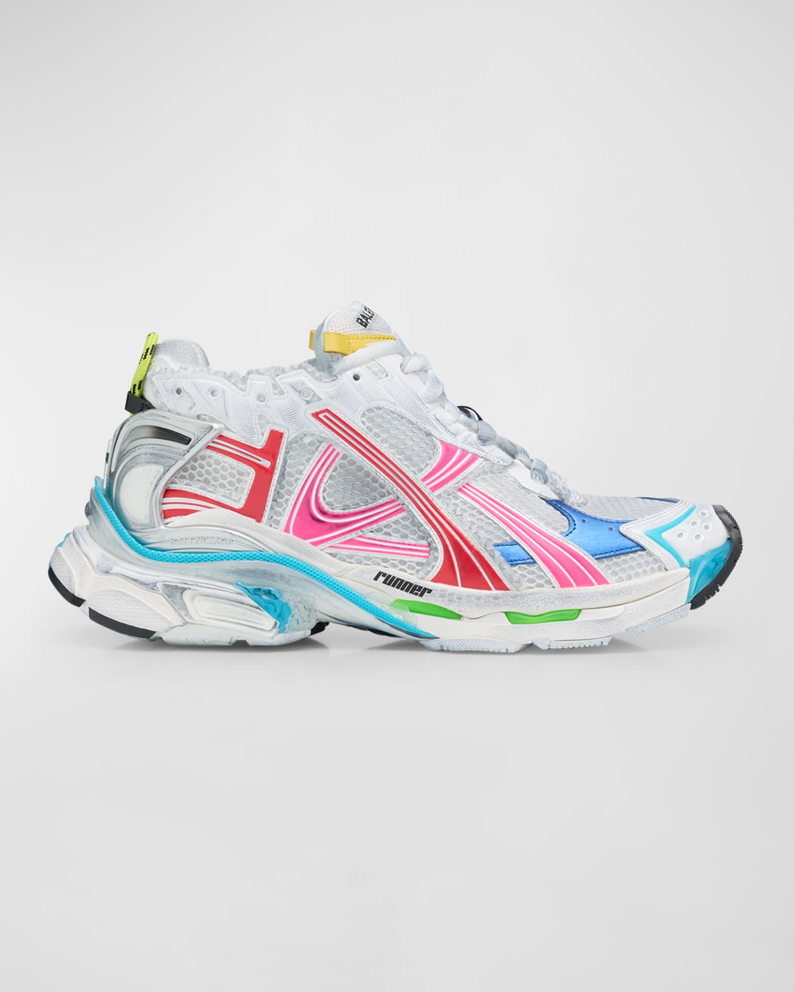 Balenciaga Men's Multicolor Mesh Runner Sneakers
