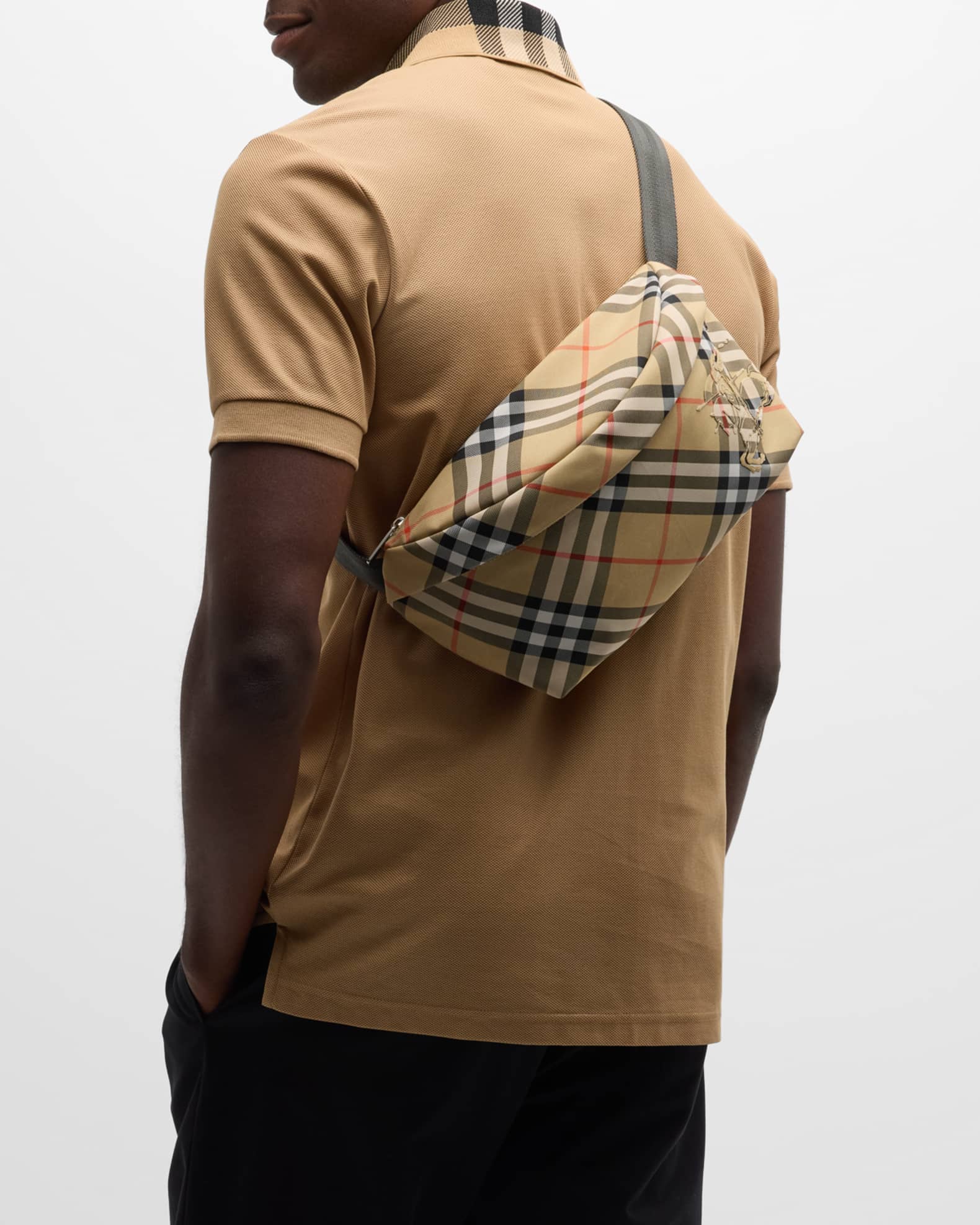 Burberry Men s Essential Check Belt Bag Neiman Marcus