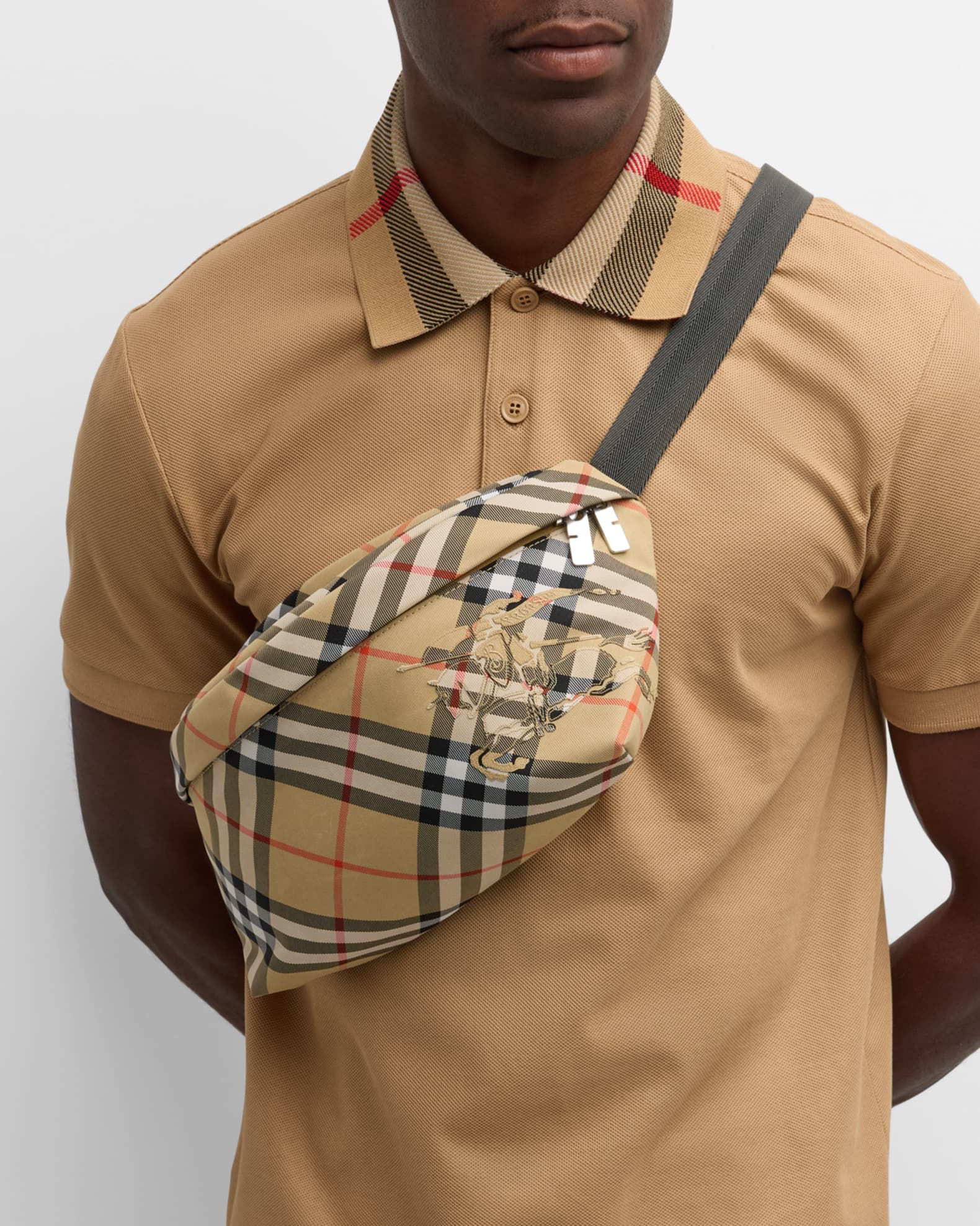 Burberry Men s Essential Check Belt Bag Neiman Marcus