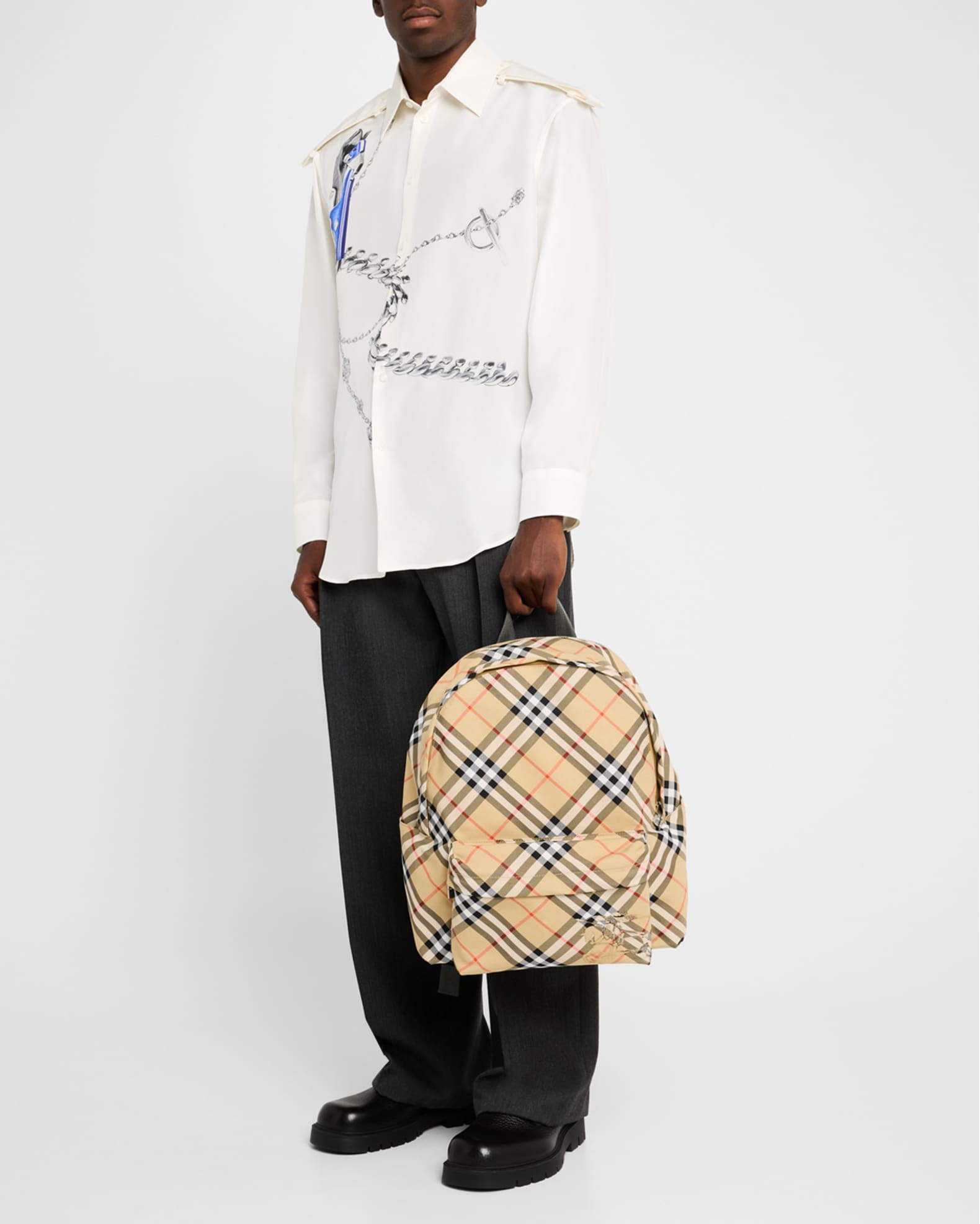 Men's Essential Check Backpack 1
