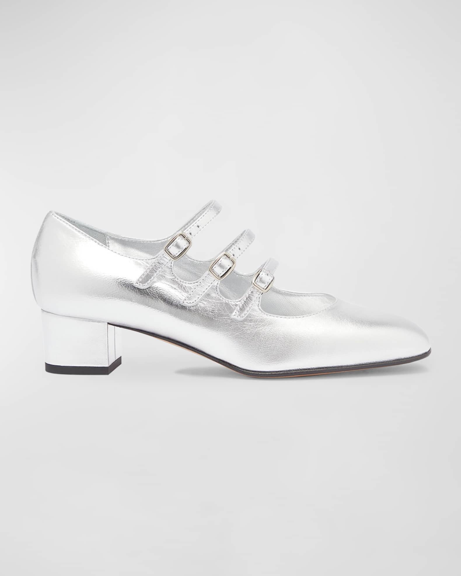 Kina Metallic Mary Jane Ballerina Pumps 0