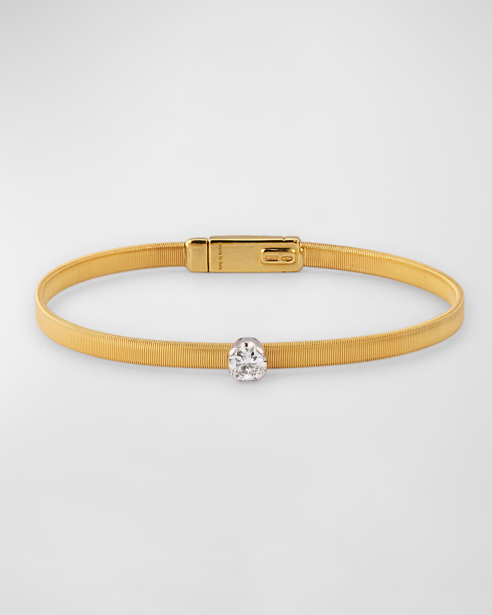 18K Yellow Gold Masai Solitaire Diamond Bracelet 0