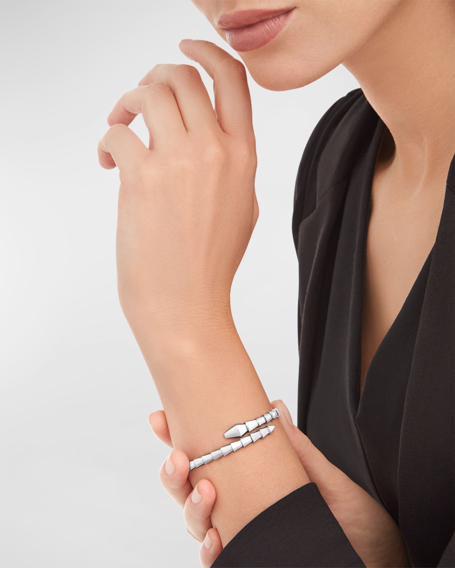 BVLGARI Serpenti Viper 18K White Gold Bracelet Neiman Marcus