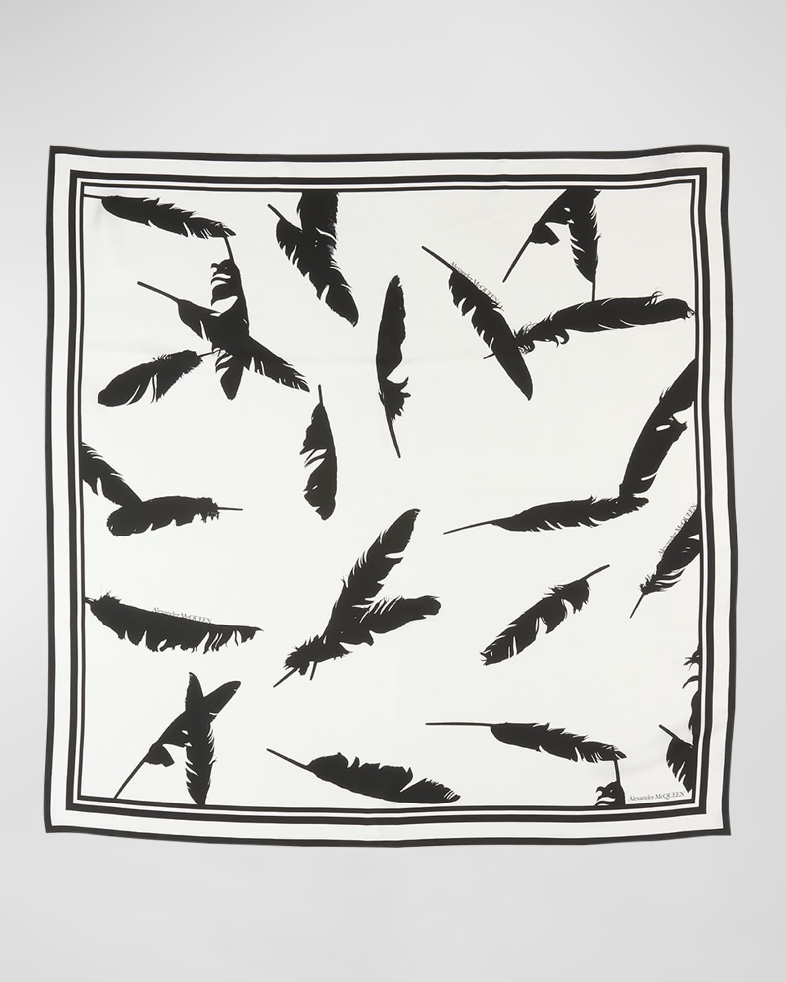 Feather Silk Twill Square Scarf 0