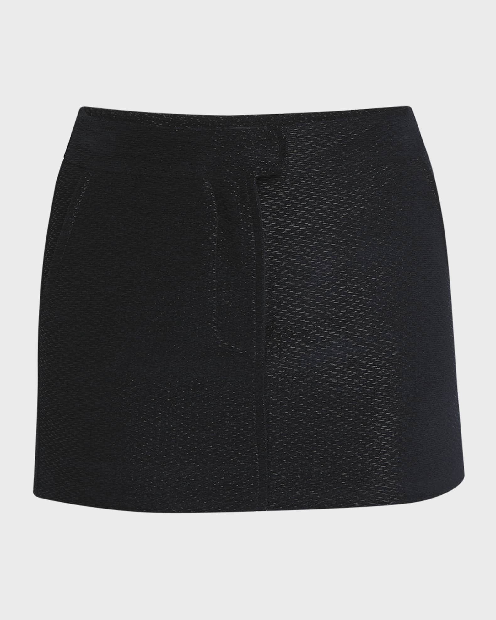 Metallic Silk-Blend Boucle Mini Skirt 0