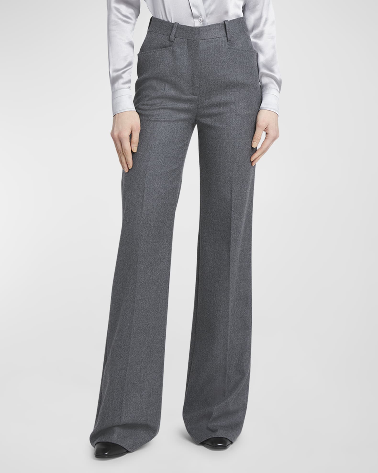 TOM FORD High-Rise Compact Virgin Wool Bootcut Pants