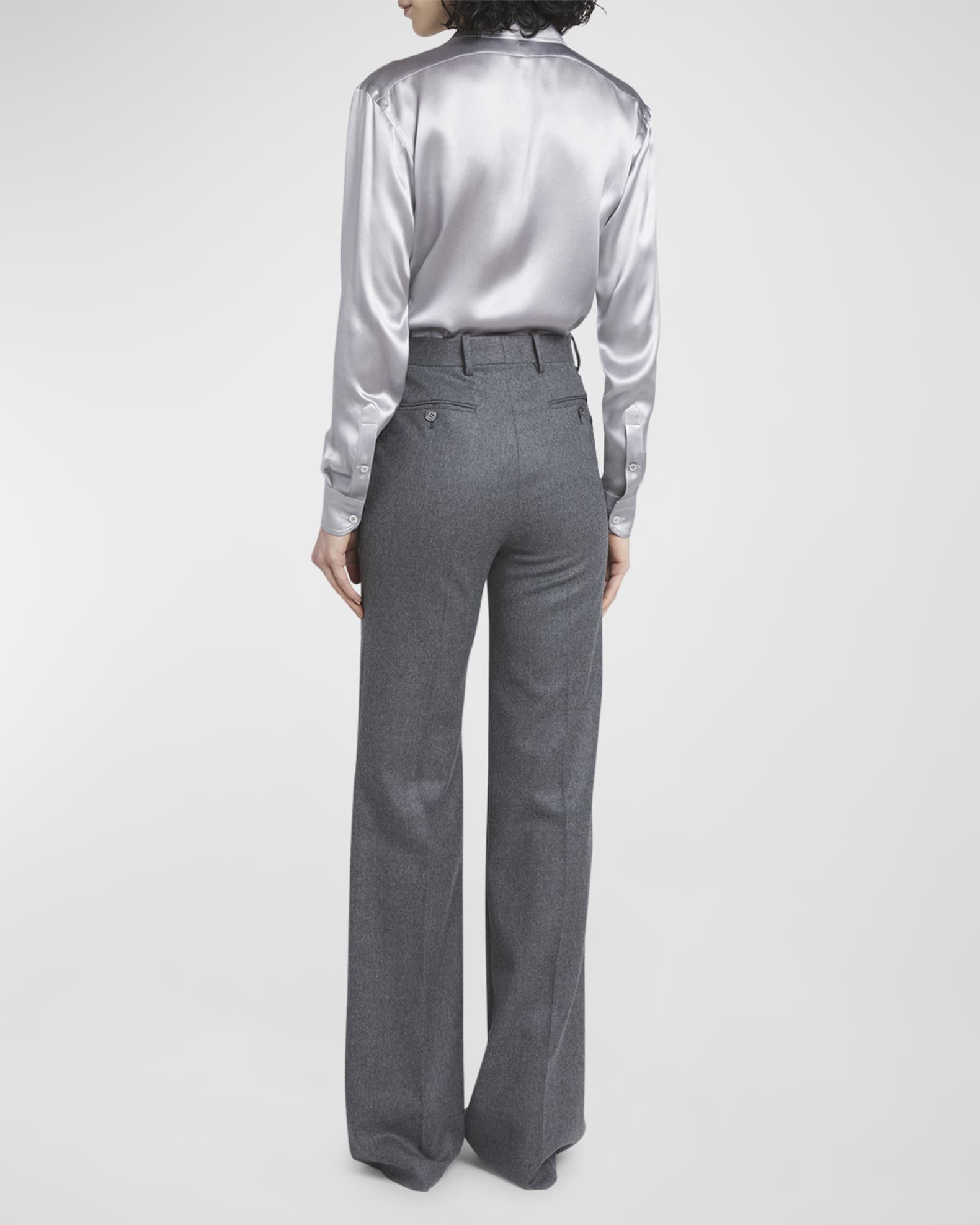TOM FORD High-Rise Compact Virgin Wool Bootcut Pants