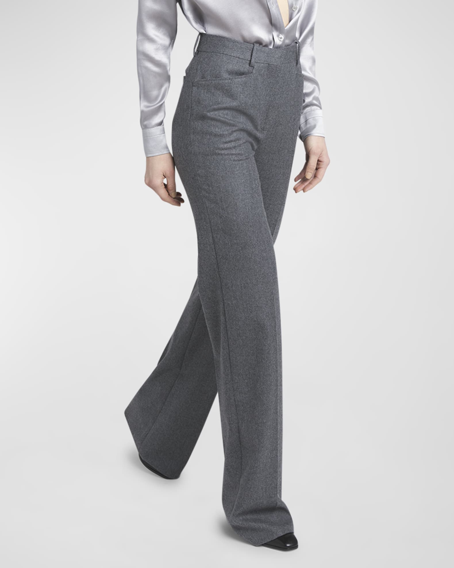 TOM FORD High-Rise Compact Virgin Wool Bootcut Pants