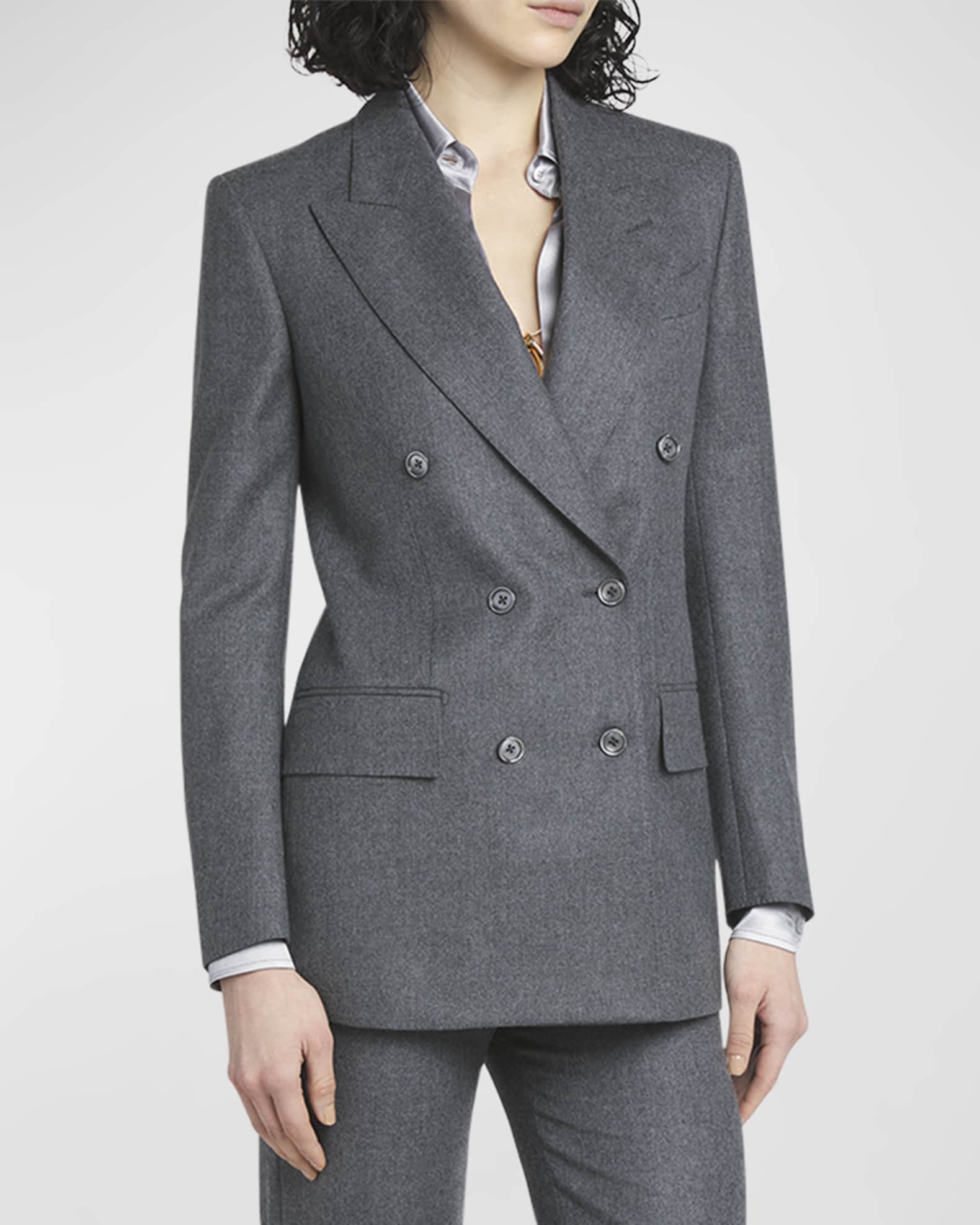 ジャケット TOM FORD DOUBLE-BREASTED WOOL JACKET TOM FORD Compact Virgin Wool Double-Breasted Jacket | Neiman