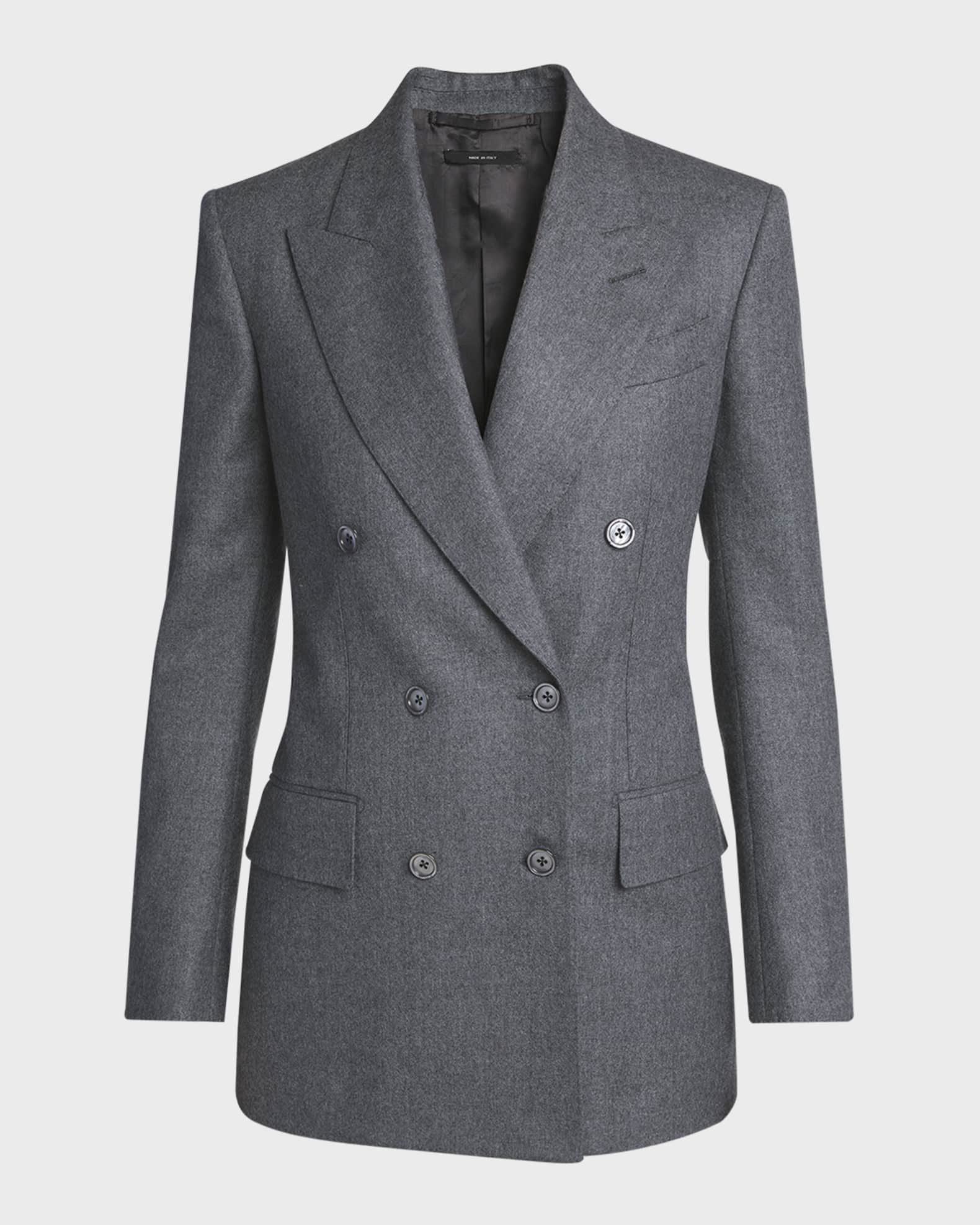 TOM FORD Compact Virgin Wool Double-Breasted Jacket | Neiman
