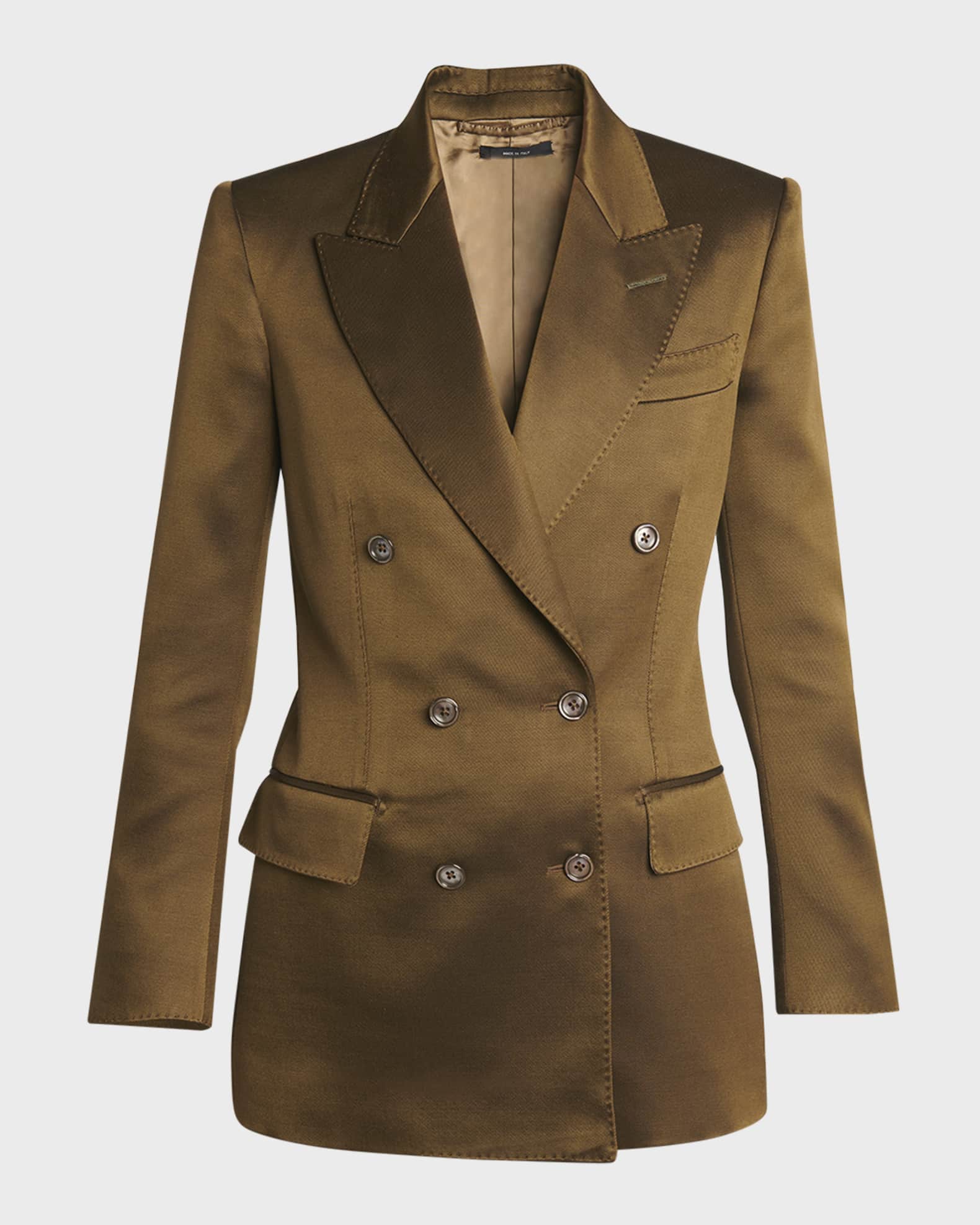 Tom Ford Women s Silk Wool Twill Double Breasted Jacket