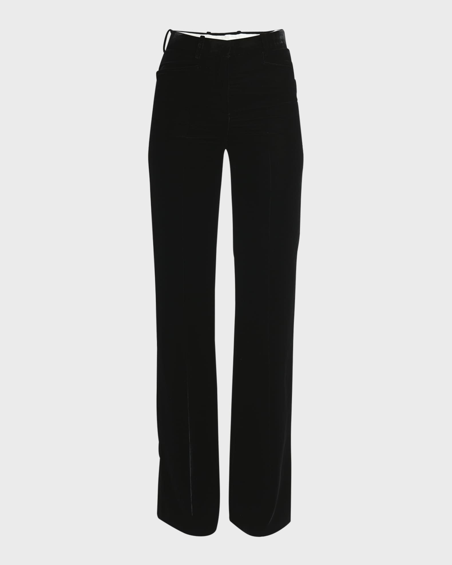 Mid-Rise Viscose Velvet Bootcut Pants 0