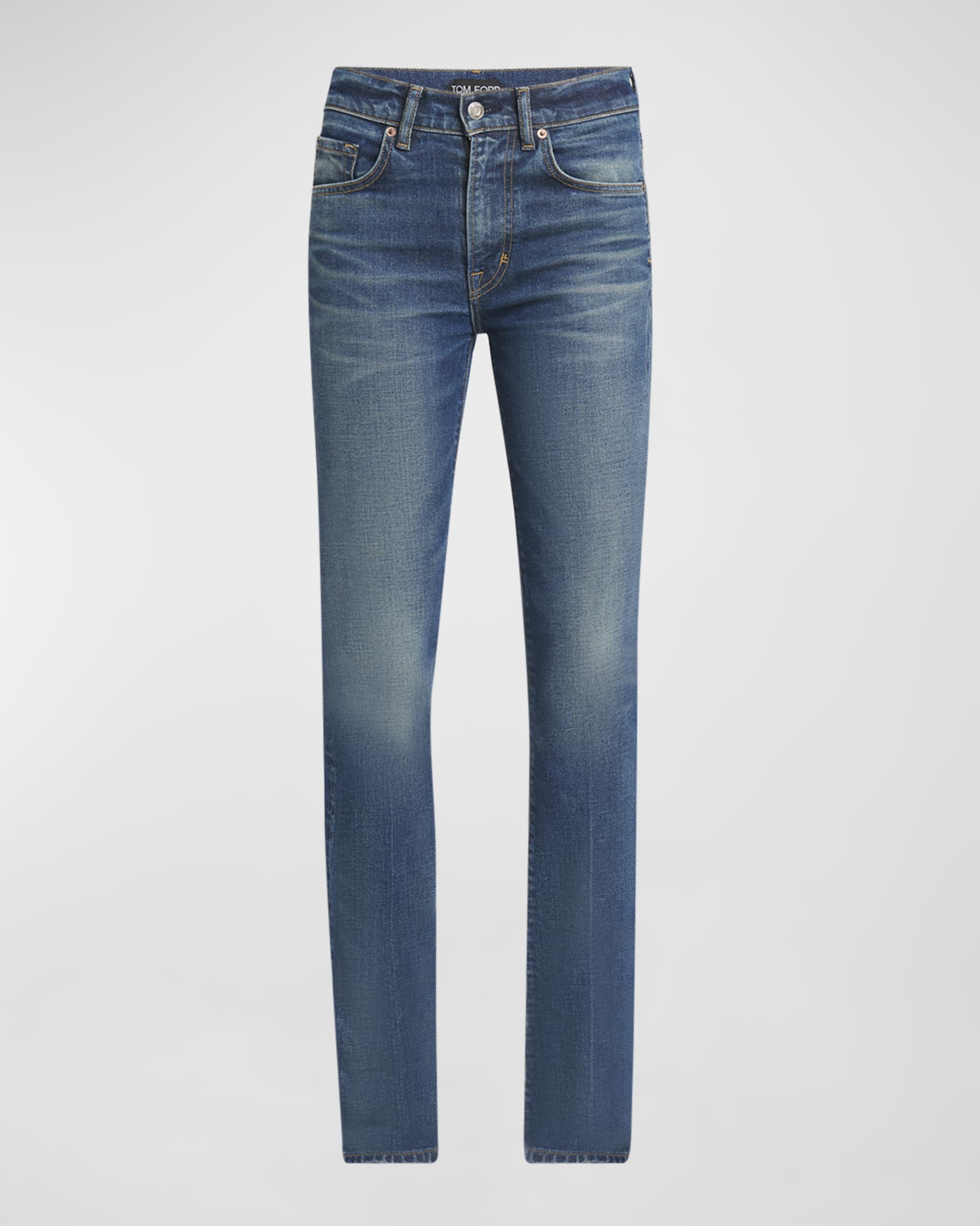 Mid-Rise Comfort Stone Washed Denim Flare Pants 0