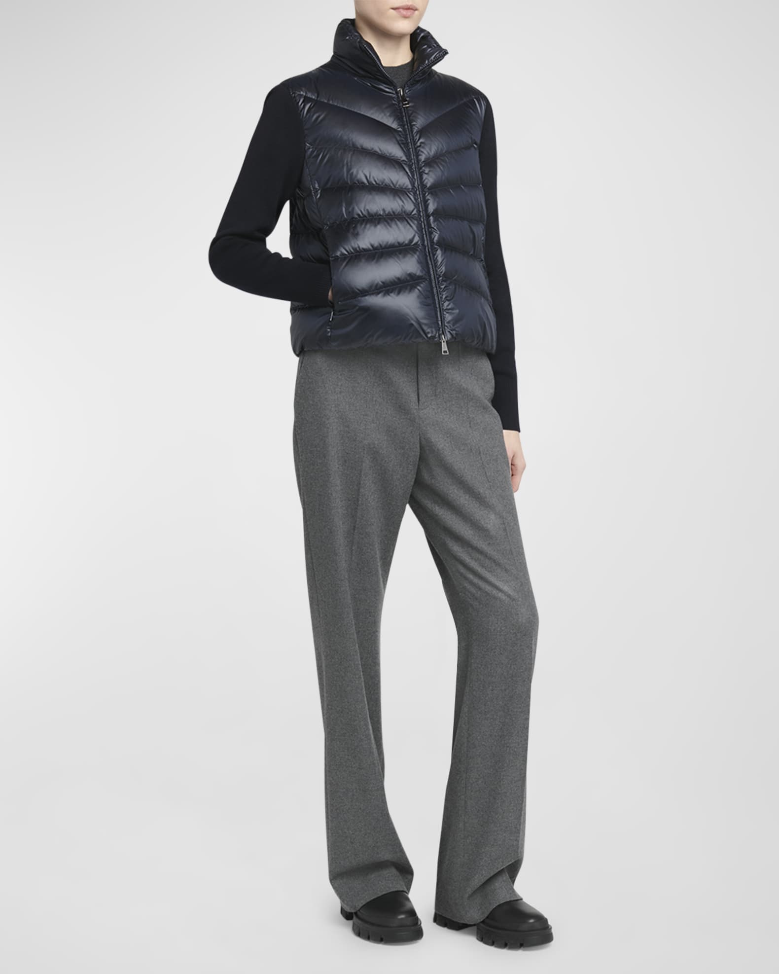 Lightweight Wool Puffer Cardigan  1