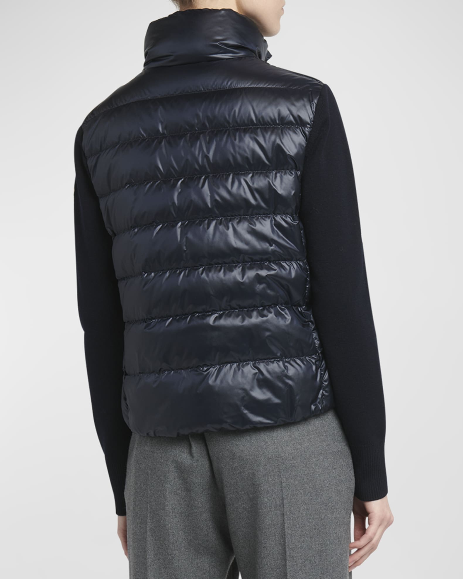 Moncler Lightweight Wool Puffer Cardigan | Neiman Marcus