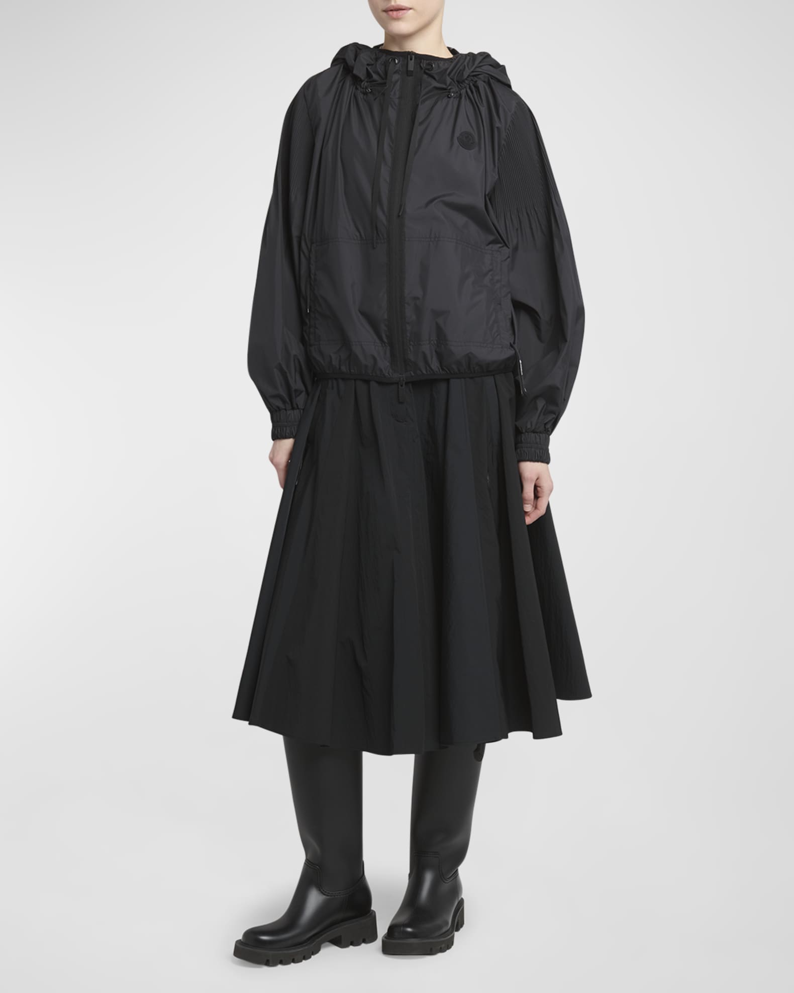 Moncler Auxonne Matte Hooded Windbreaker Jacket | Neiman Marcus