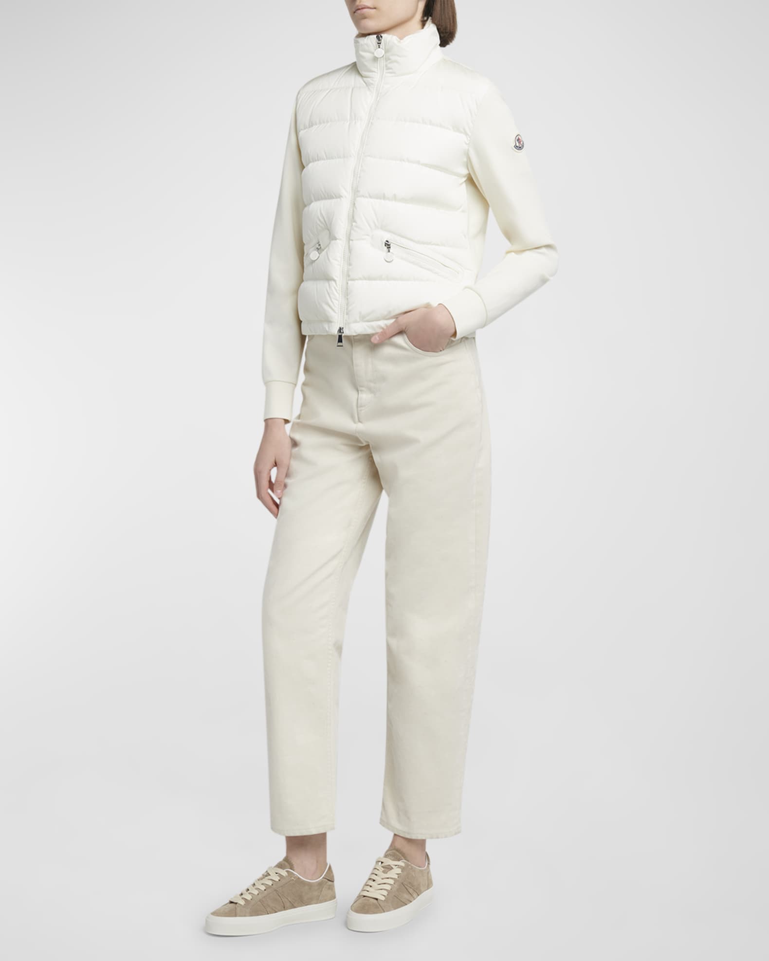 Quilted Nylon Zip-Up Cardigan 1