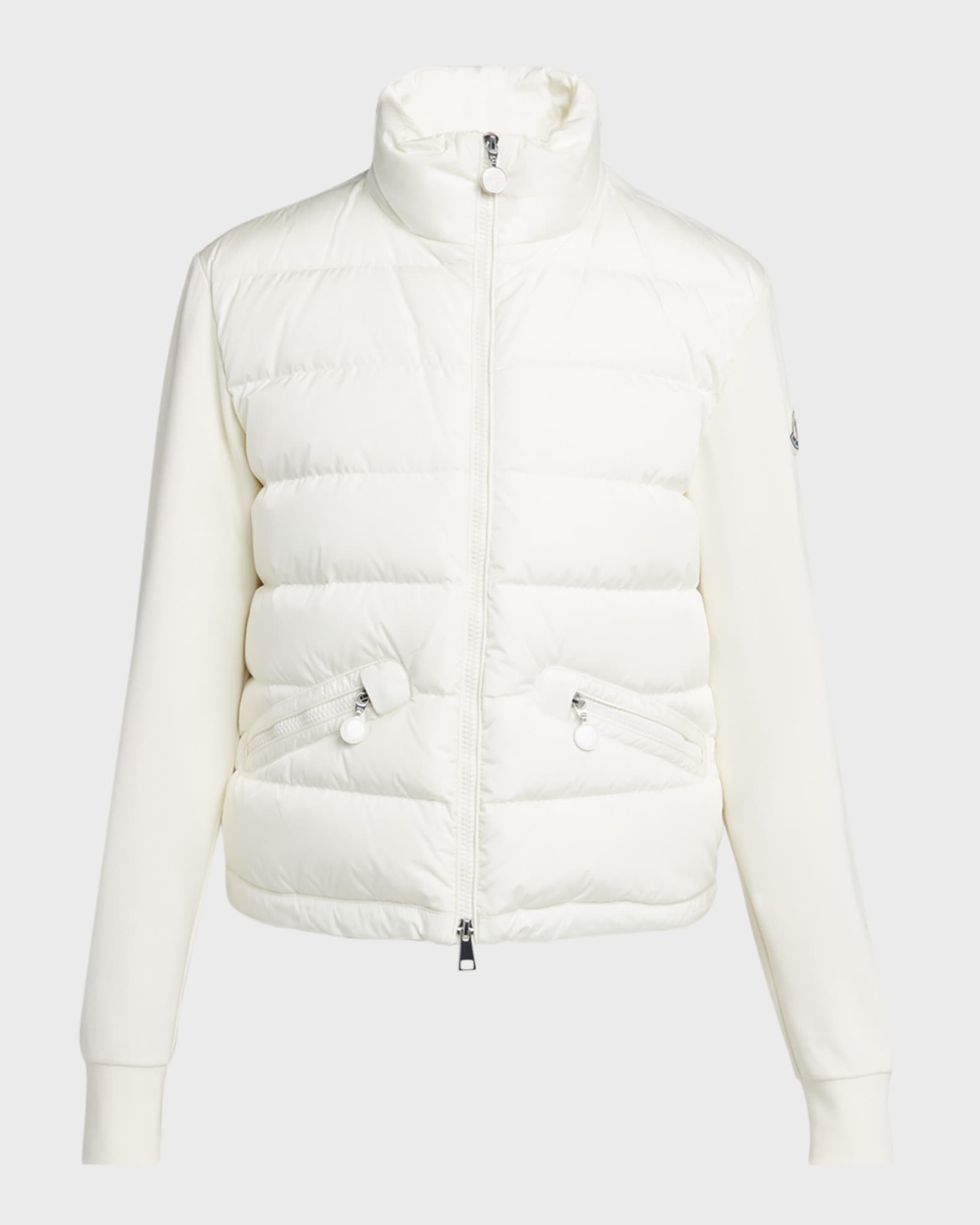Quilted Nylon Zip-Up Cardigan 0