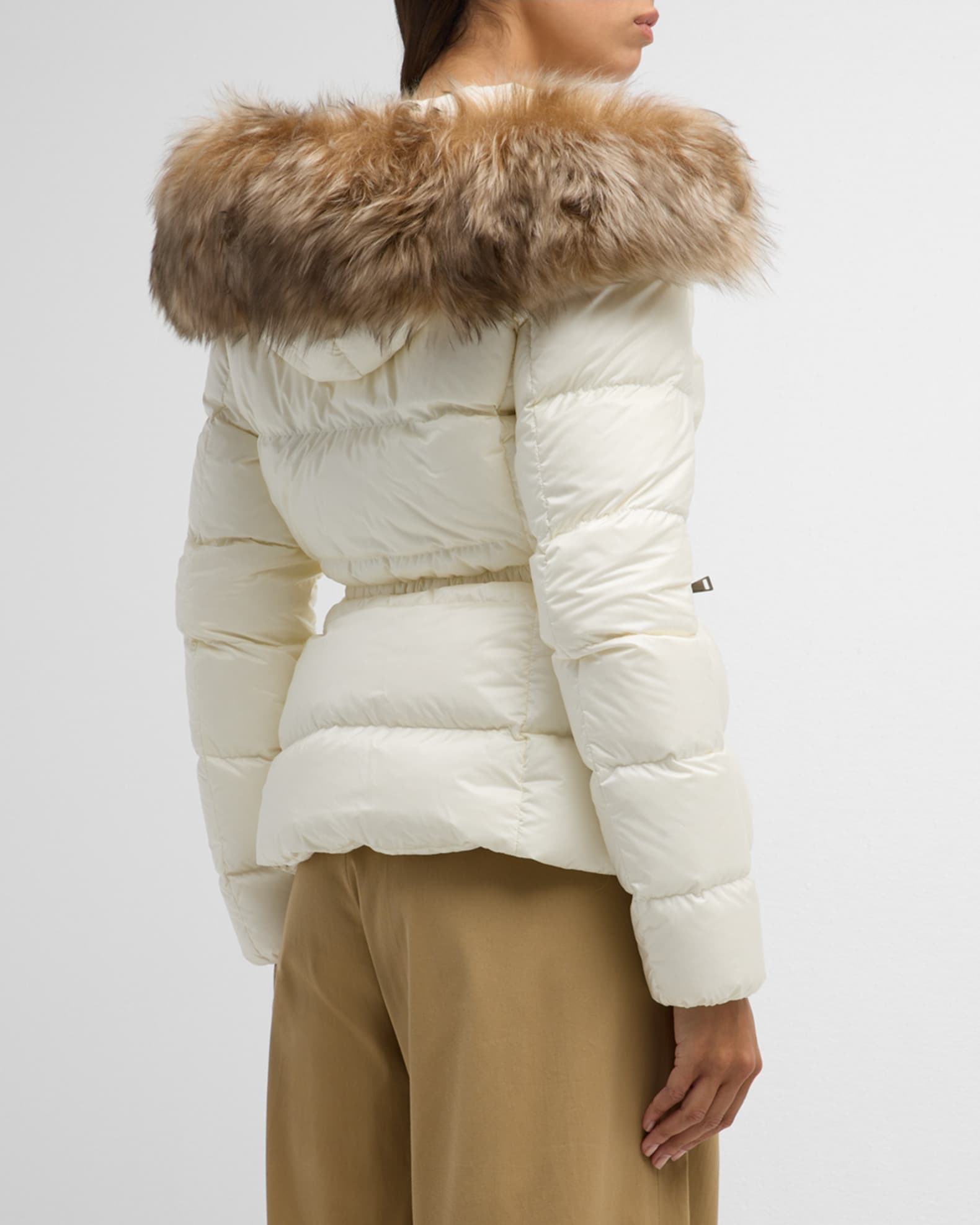 Shop Moncler Boedic Belted Coat with Removable Shearling