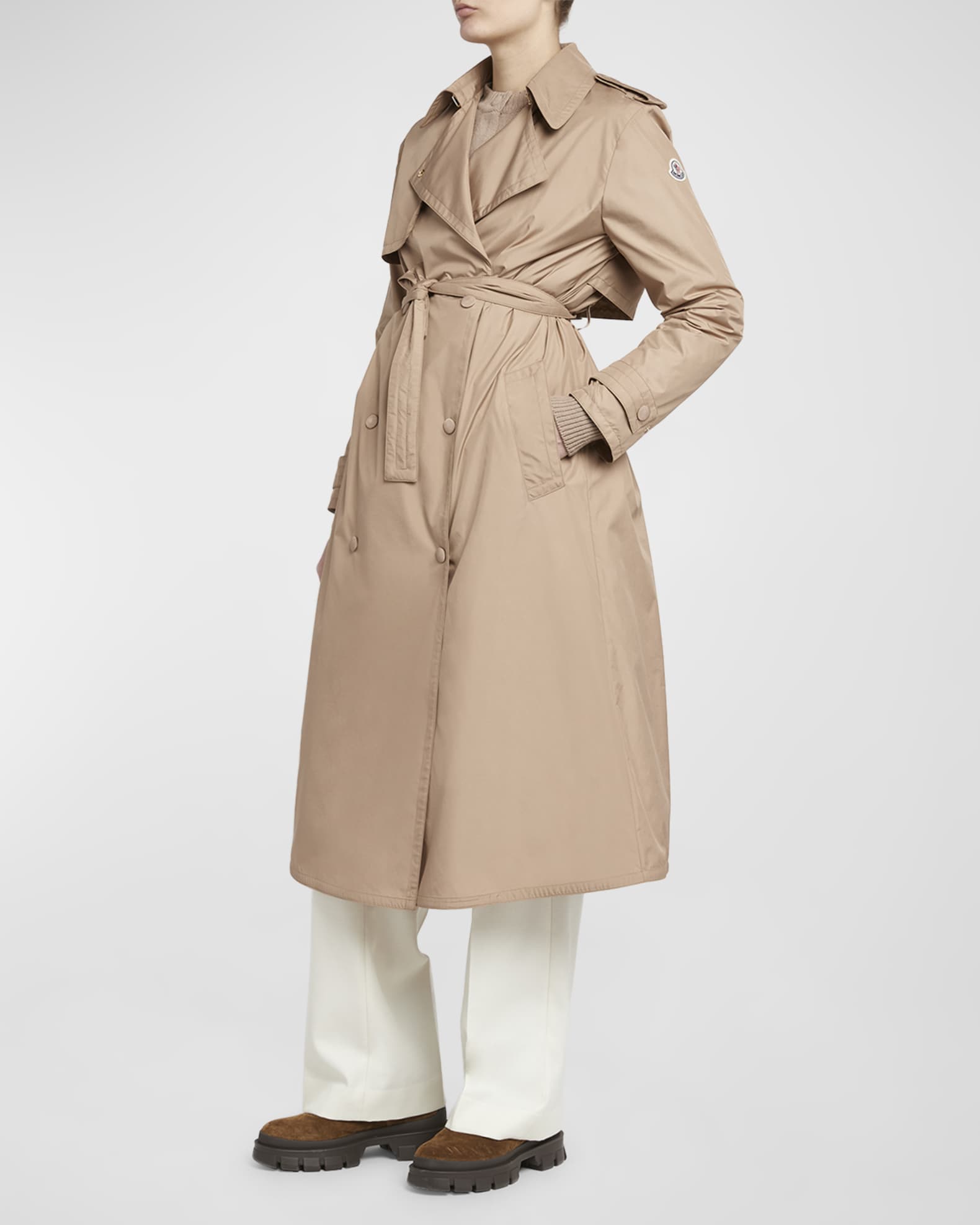 Moncler Barbentane Trench Coat Tan Beige