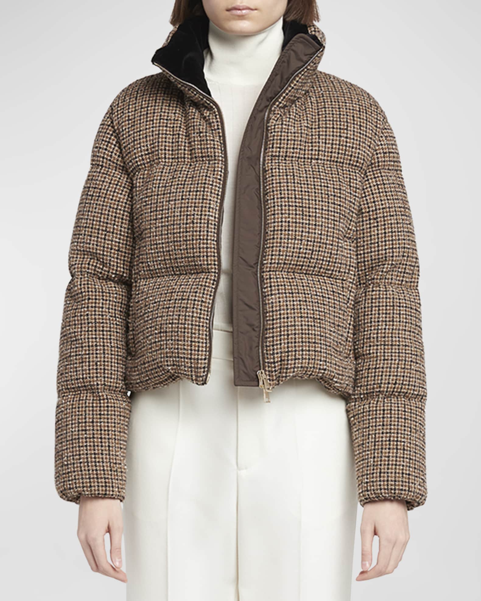 Seboune Check Boucle Puffer Jacket 1
