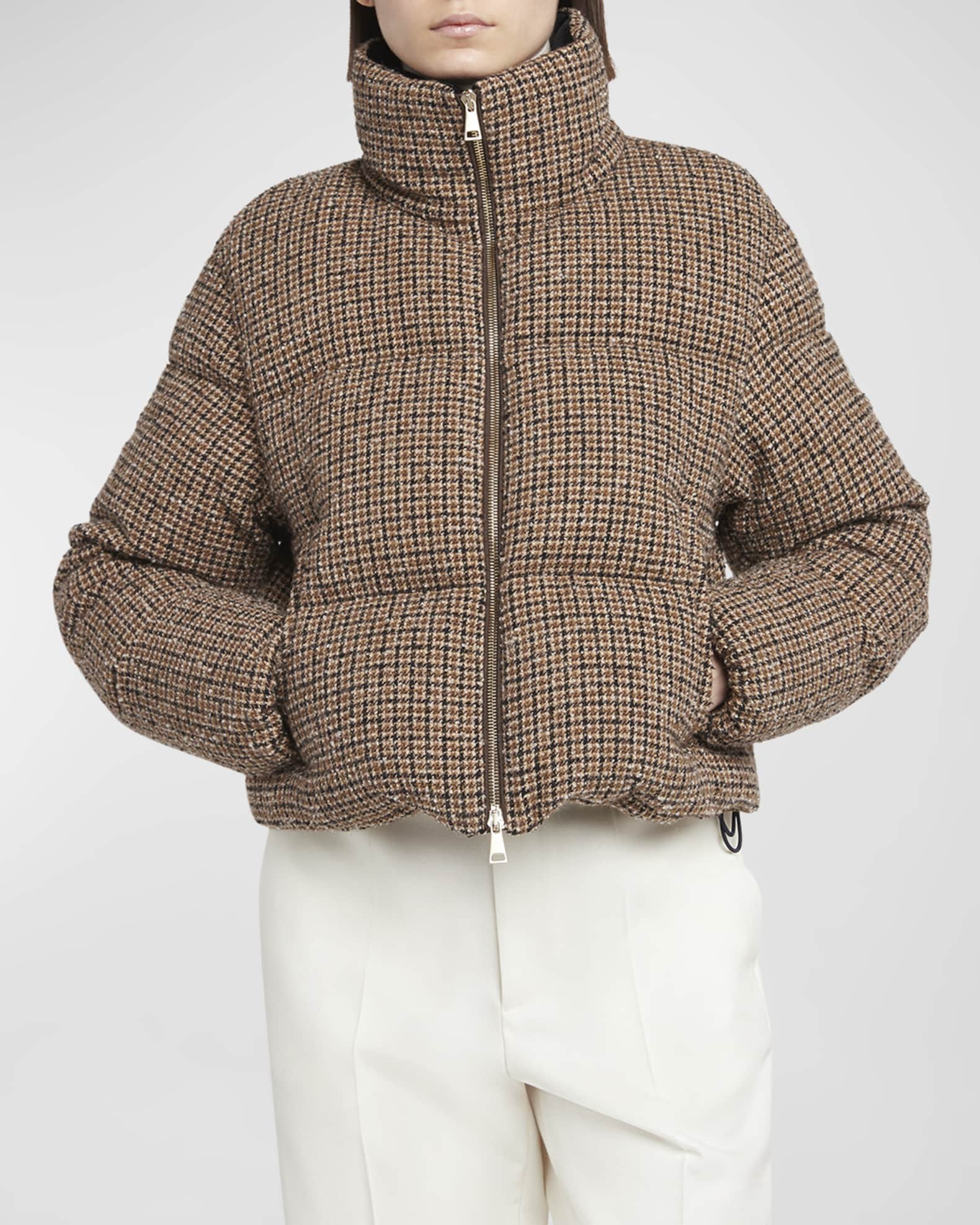 Moncler Seboune Check Boucle Puffer Jacket | Neiman Marcus Moncler Seboune Check Boucle Puffer Jacket | Neiman Marcus