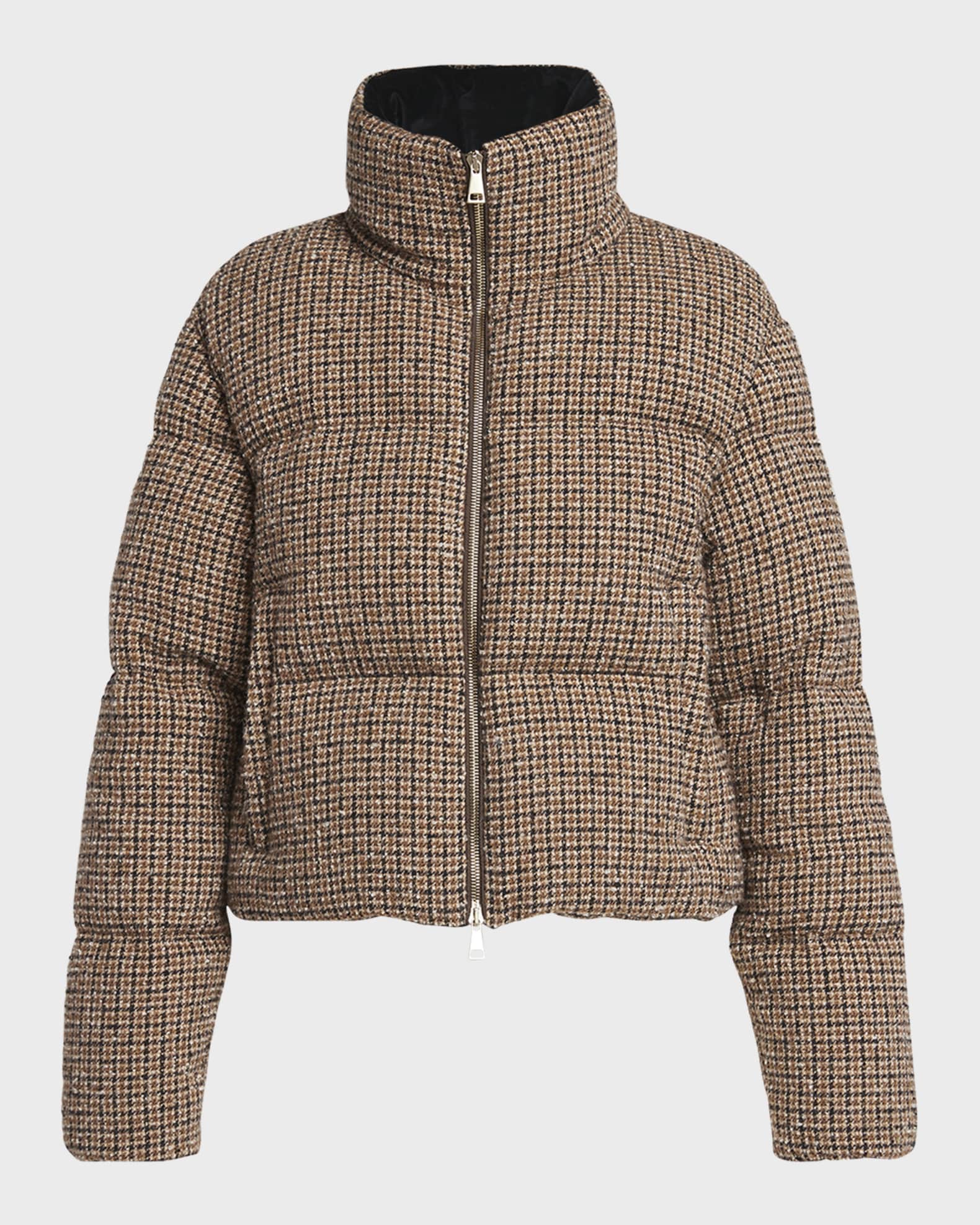 Seboune Check Boucle Puffer Jacket 0