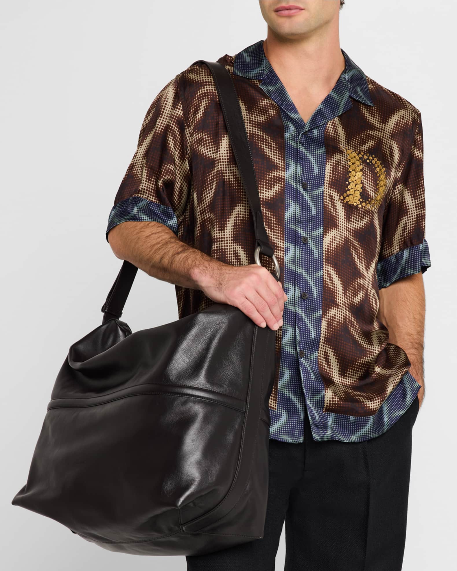 Men's Calf Leather Shoulder Bag 1