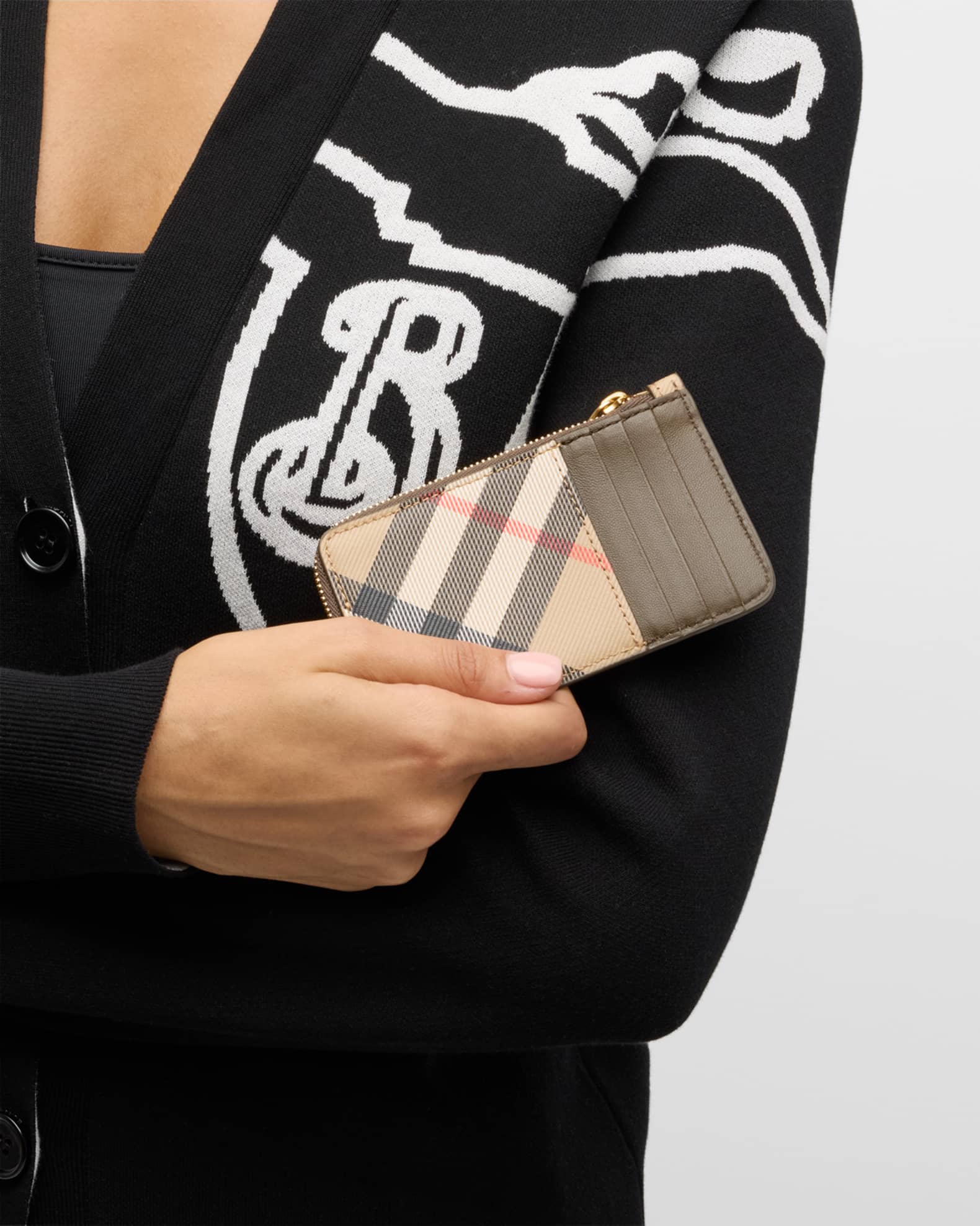 Burberry Somerset Check Zip Card Case Neiman Marcus