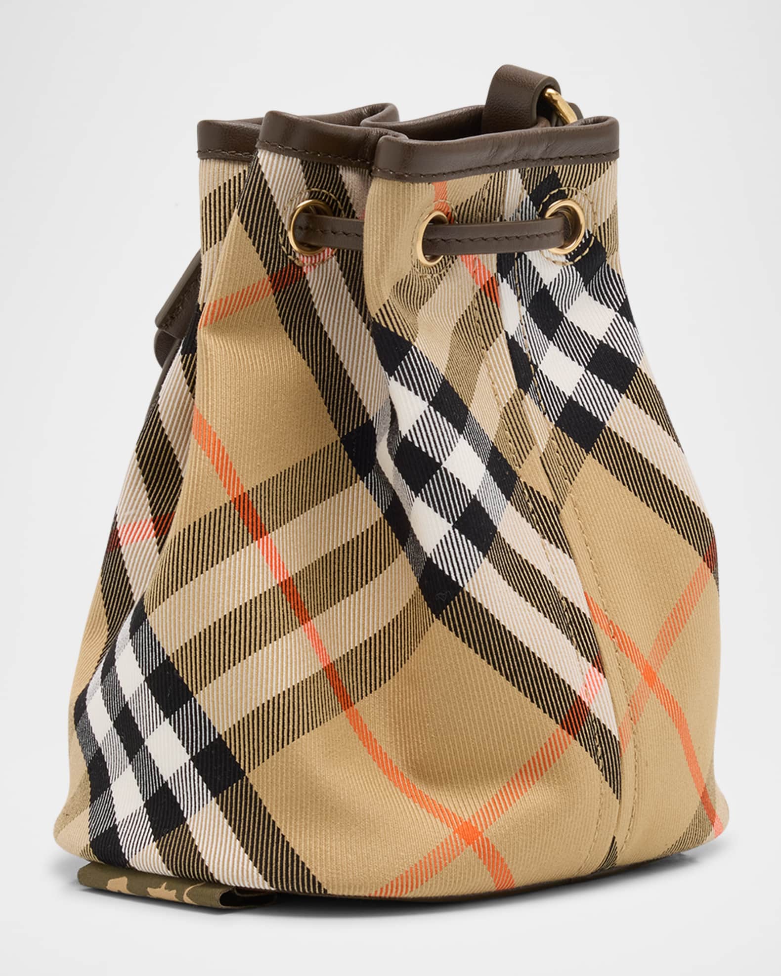 Burberry Check Drawstring Pouch Bag Neiman Marcus